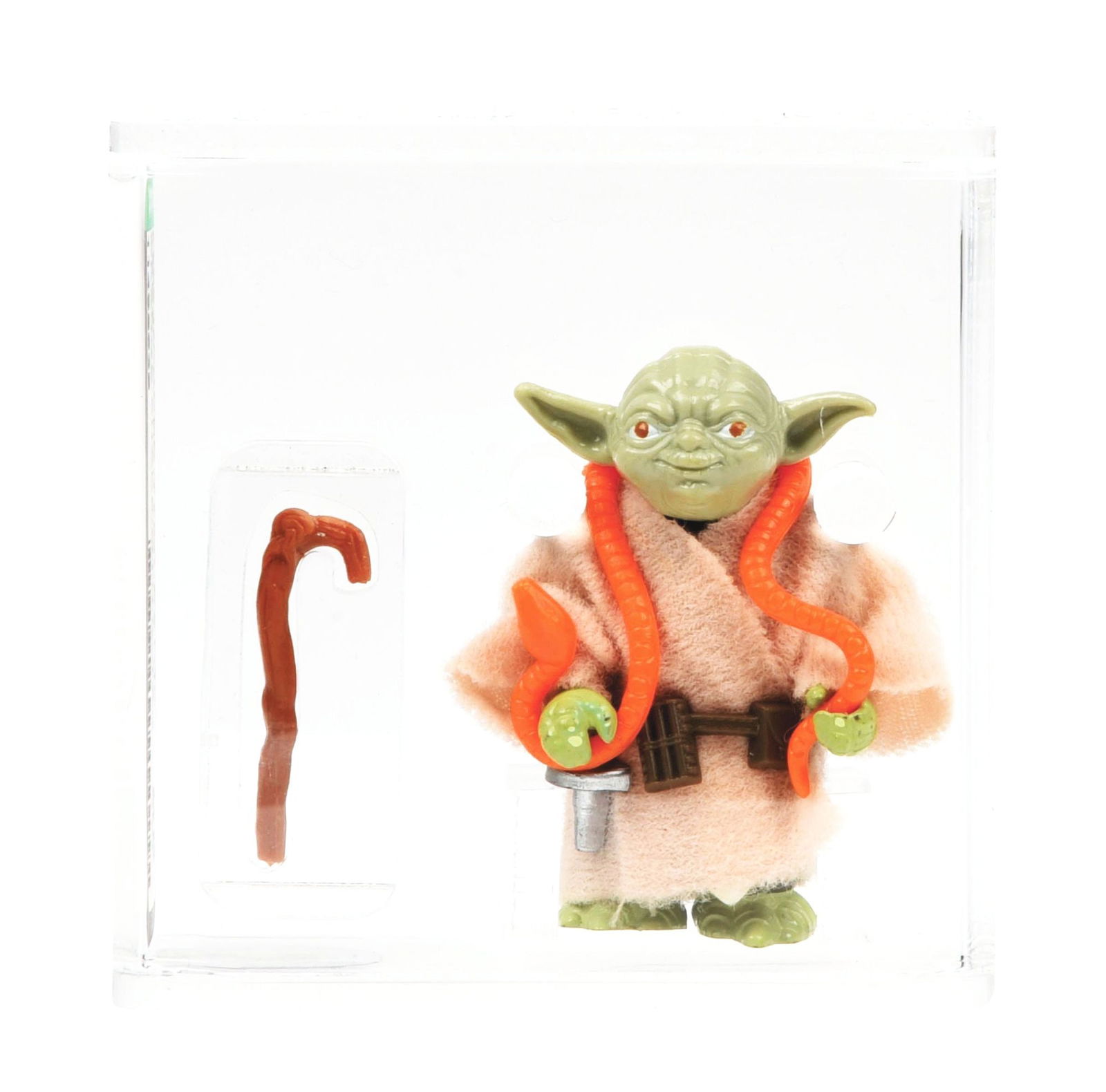 STAR WARS ACTION FIGURE YODA "ORANGE SNAKE M.I.H.K" TAG AFA 85 (1 of 5)