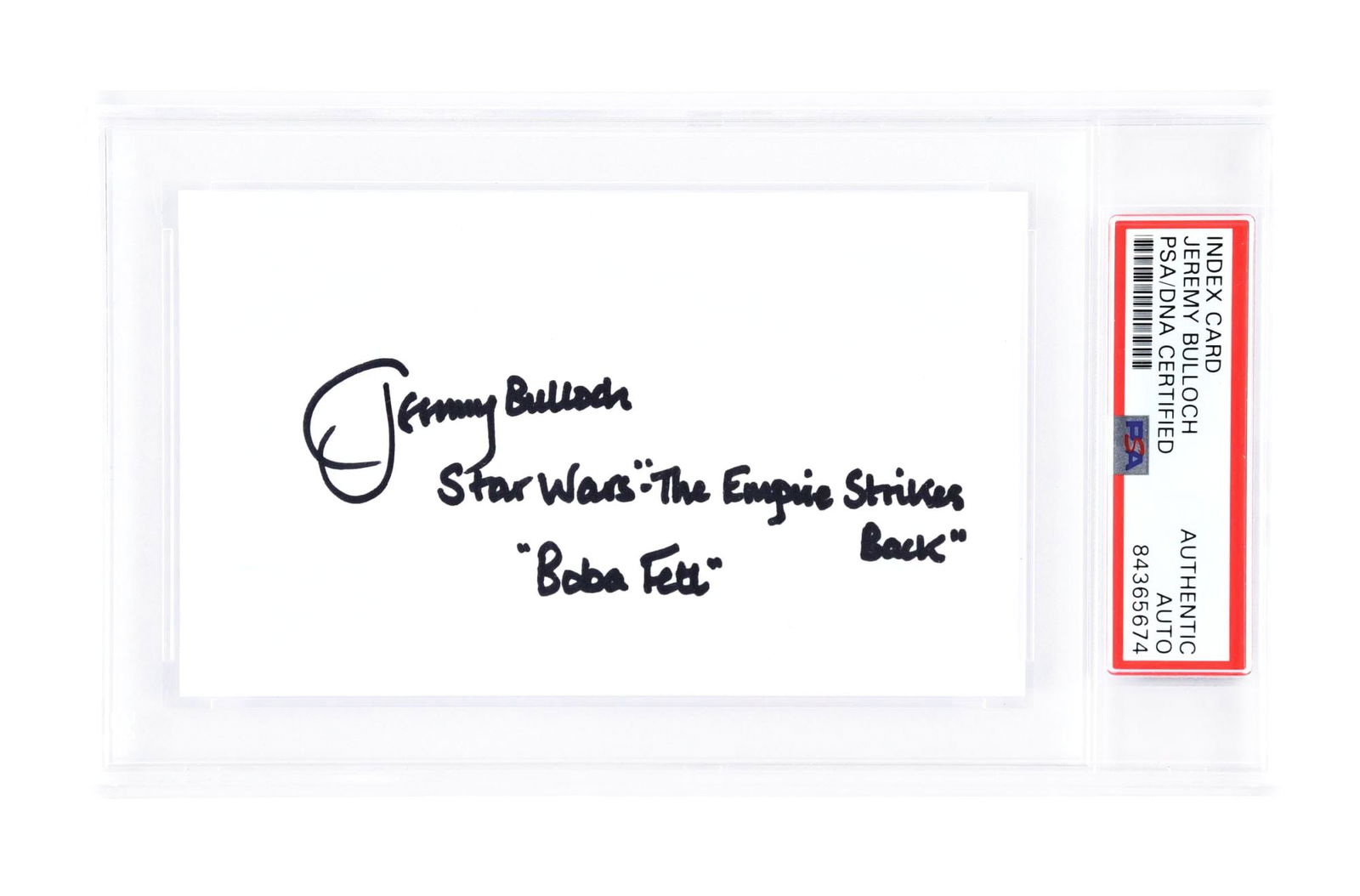 STAR WARS JEREMY BULLOCH "BOBA FETT" AUTOGRAPH PSA DNA CERTIFIED (1 of 2)