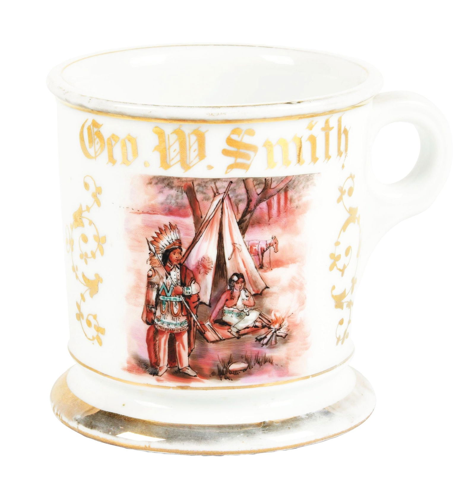 NATIVE AMERICAN SCENE SHAVING MUG (1 of 5)