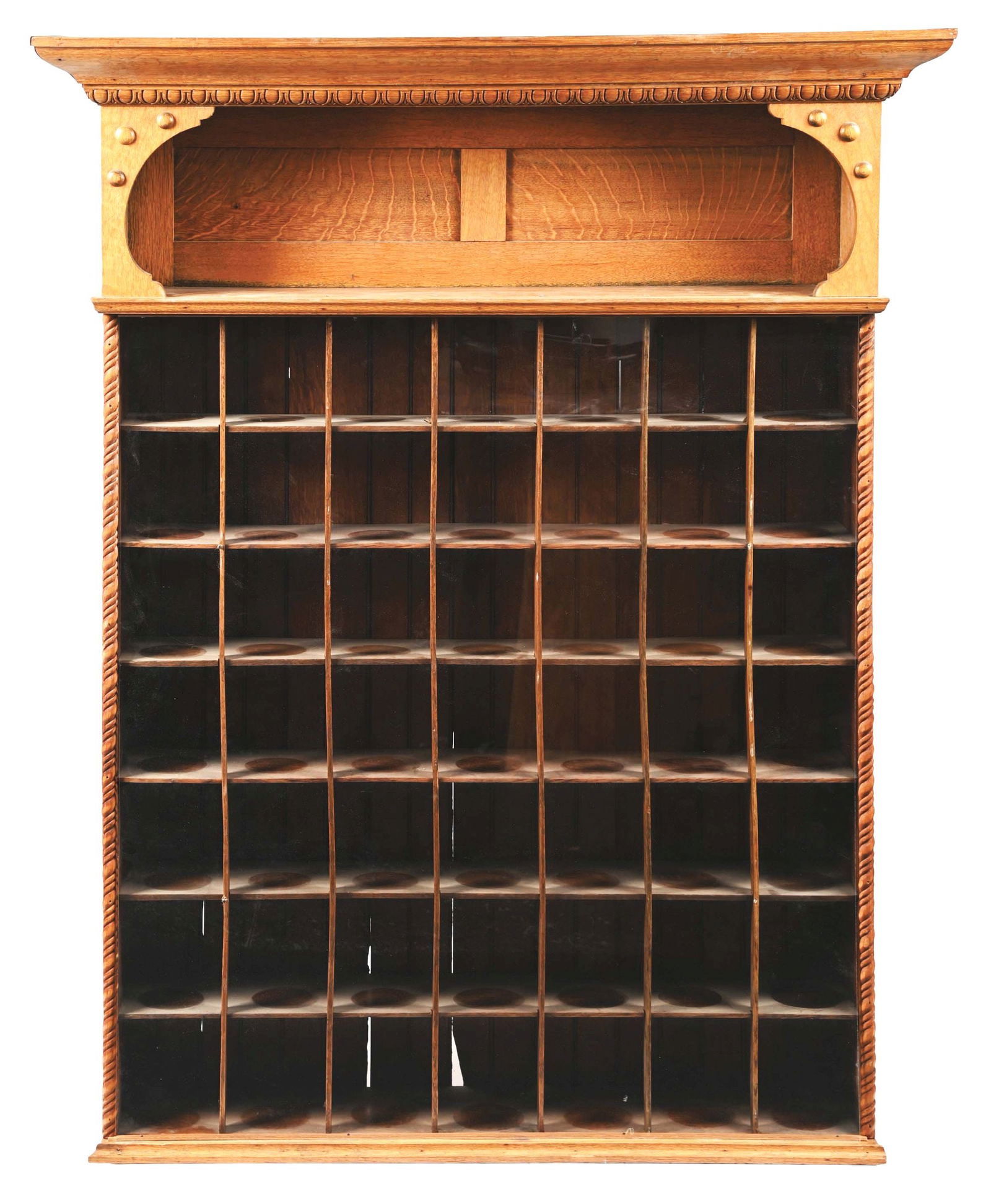 Shaving Mug Oak Display Rack Auction