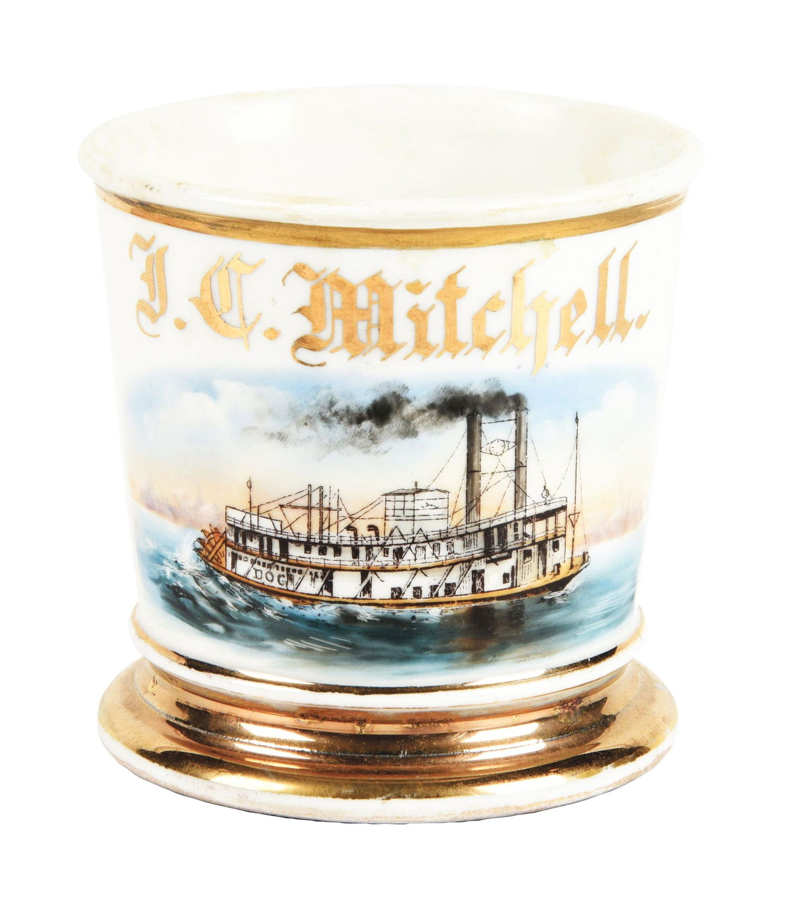 STEAM-DRIVEN PADDLE BOAT SHAVING MUG (1 of 5)