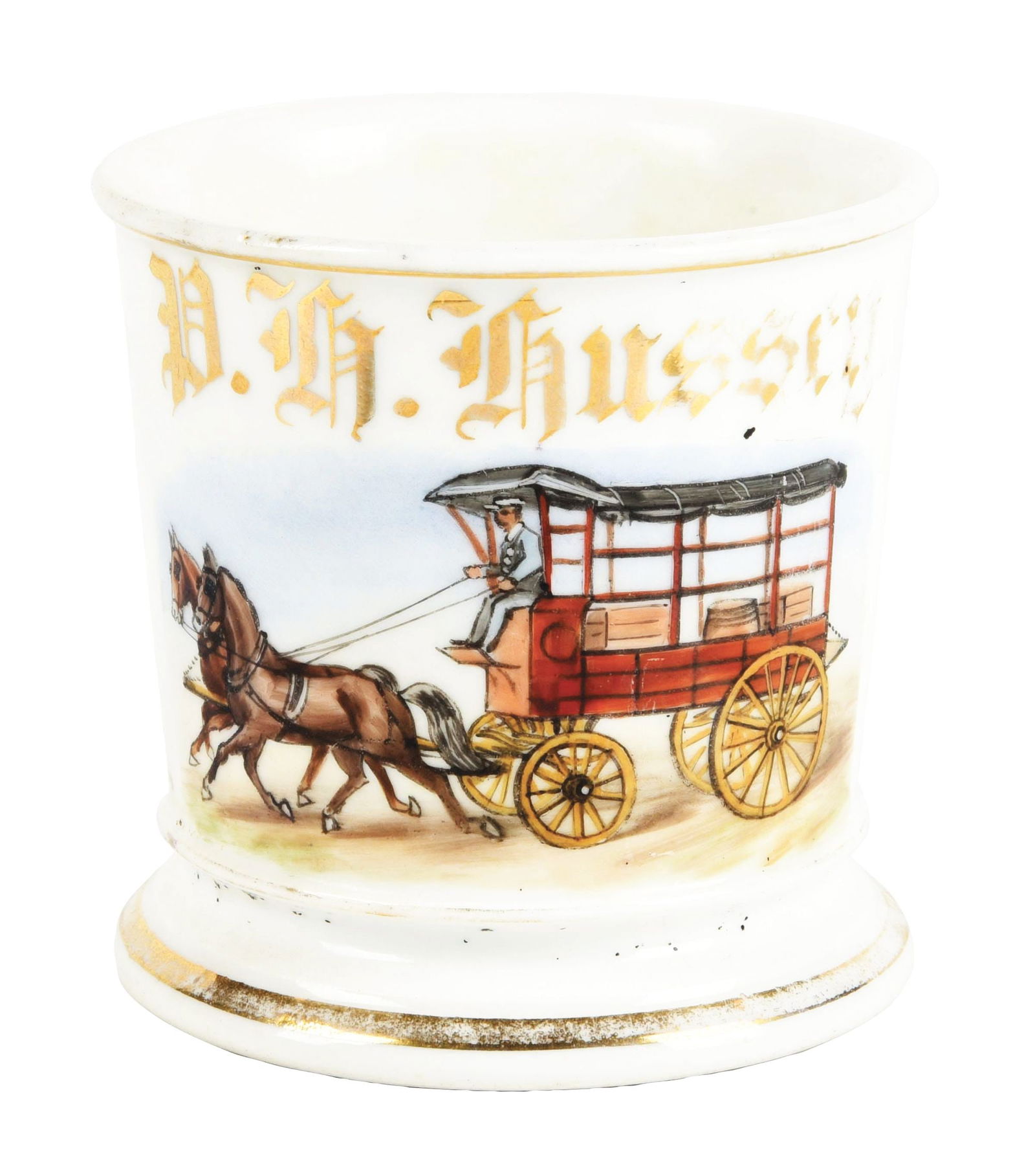 HORSE-DRAWN DELIVERY CART SHAVING MUG (1 of 5)