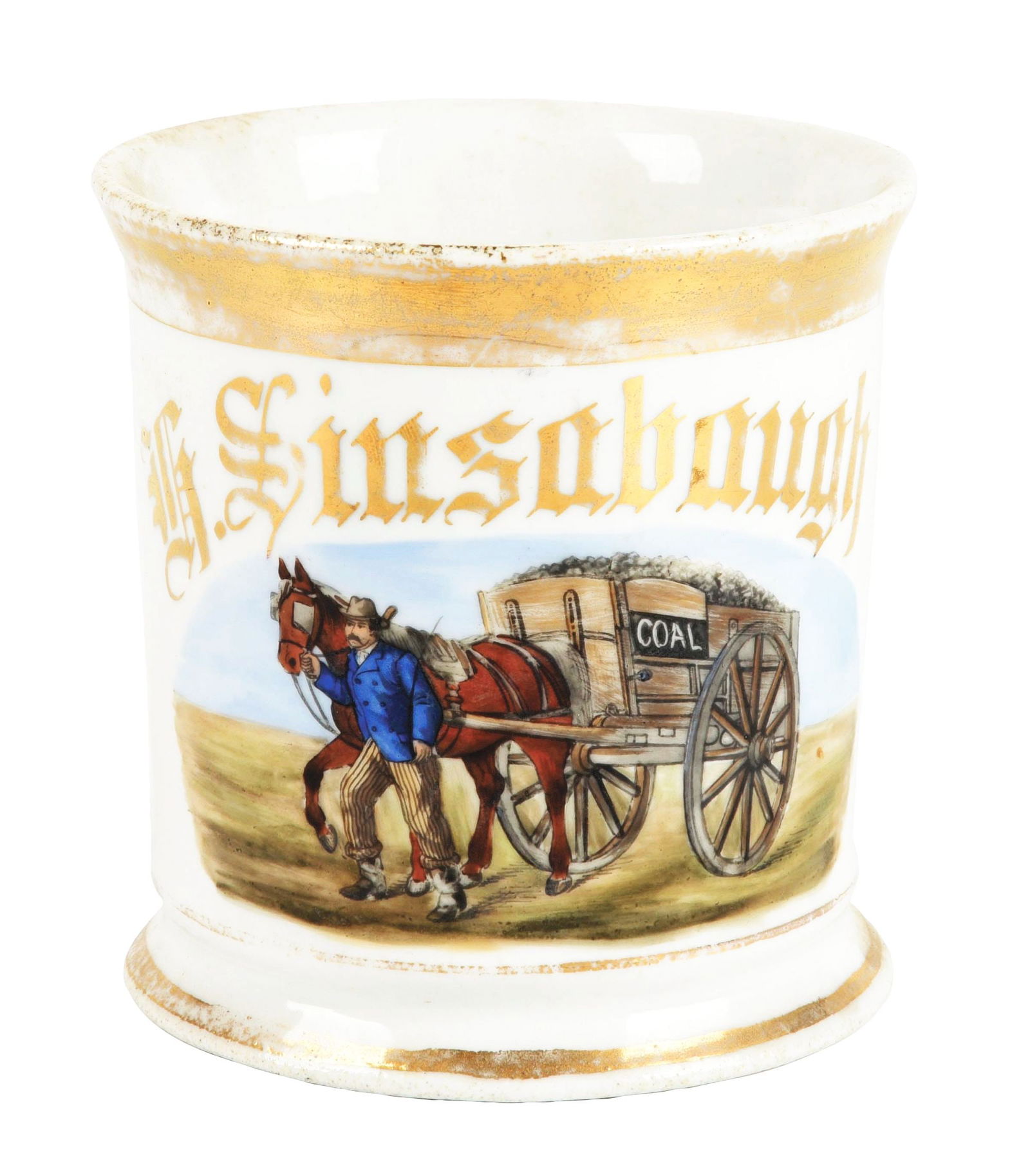 HORSE-DRAWN COAL CART SHAVING MUG (1 of 5)