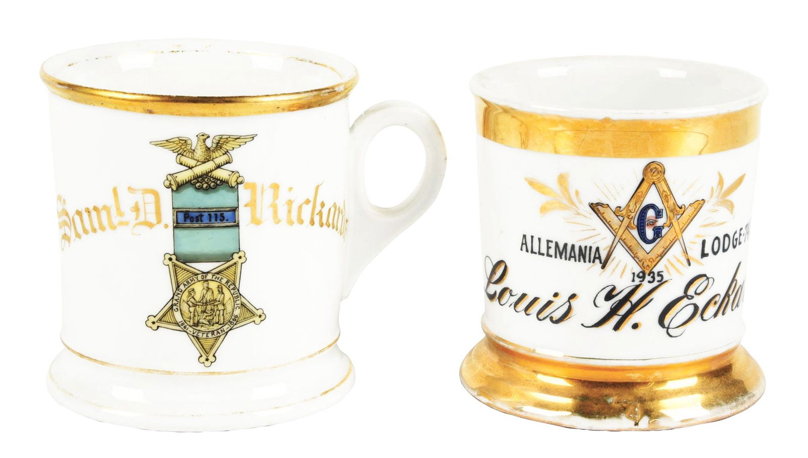 LOT OF 2: FRATERNAL SHAVING MUGS (1 of 5)