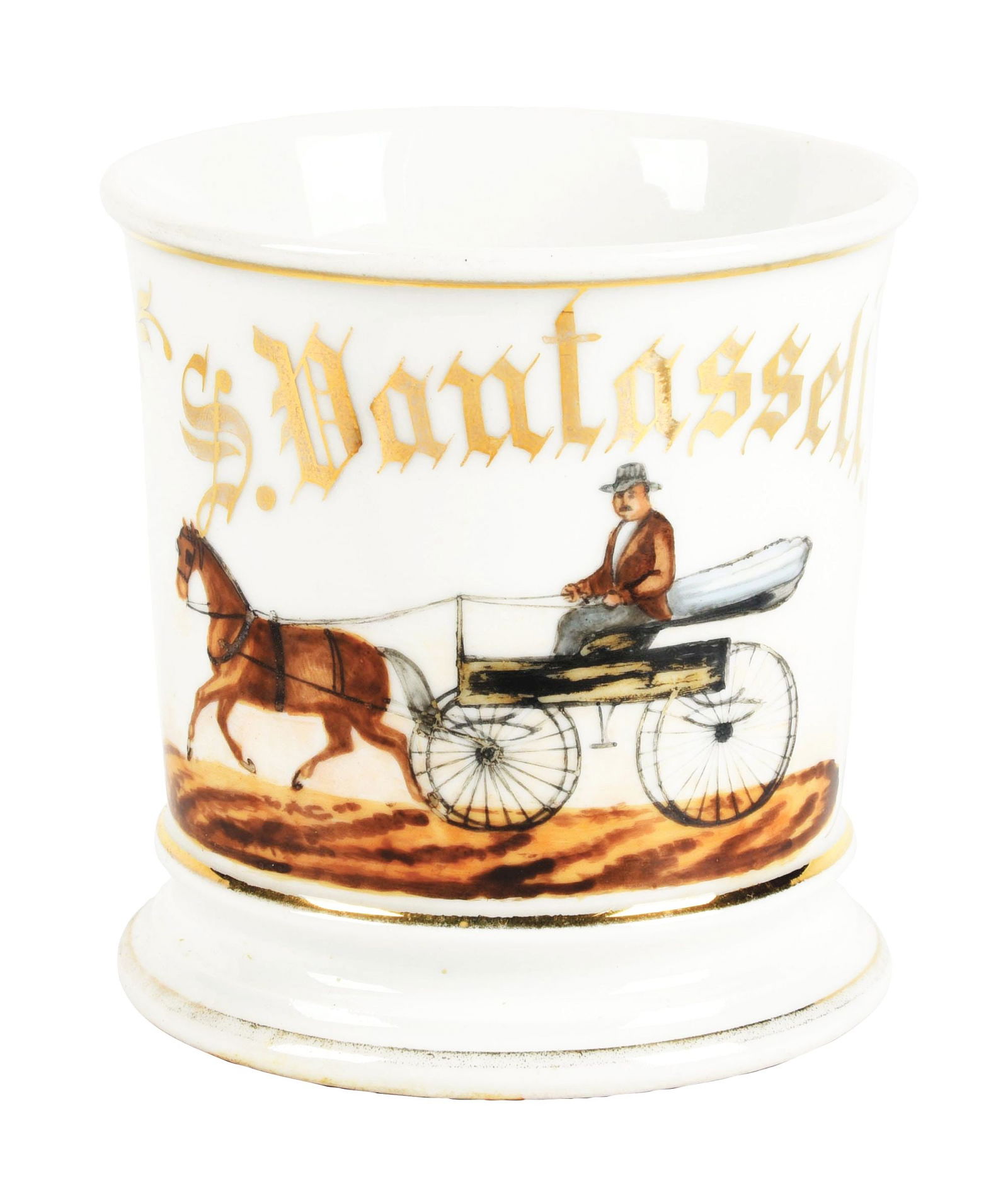 HORSE-DRAWN CARRIAGE OPERATOR SHAVING MUG (1 of 5)