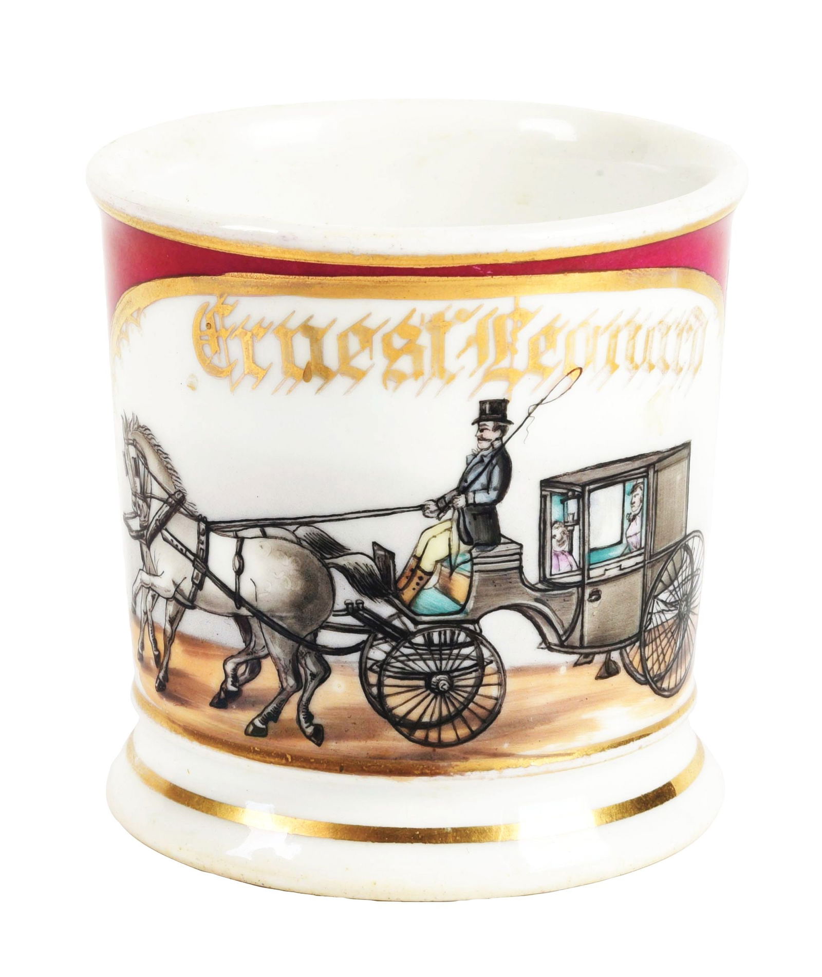 HORSE-DRAWN CARRIAGE OPERATOR SHAVING MUG (1 of 5)