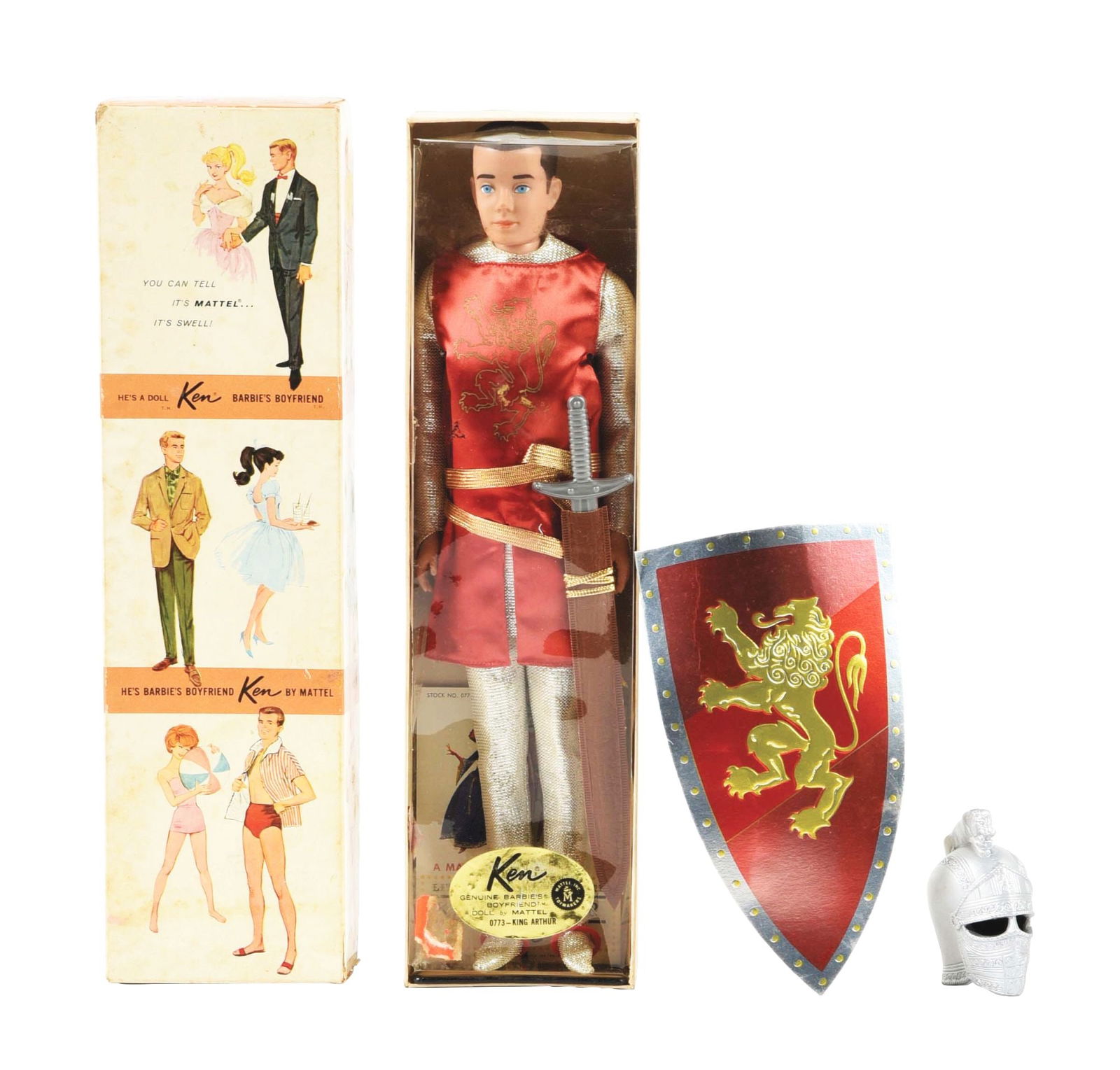 1962 BRUNETTE DRESSED STRIPED DISPLAY BOX KEN IN KING ARTHUR OUTFIT (1 of 6)