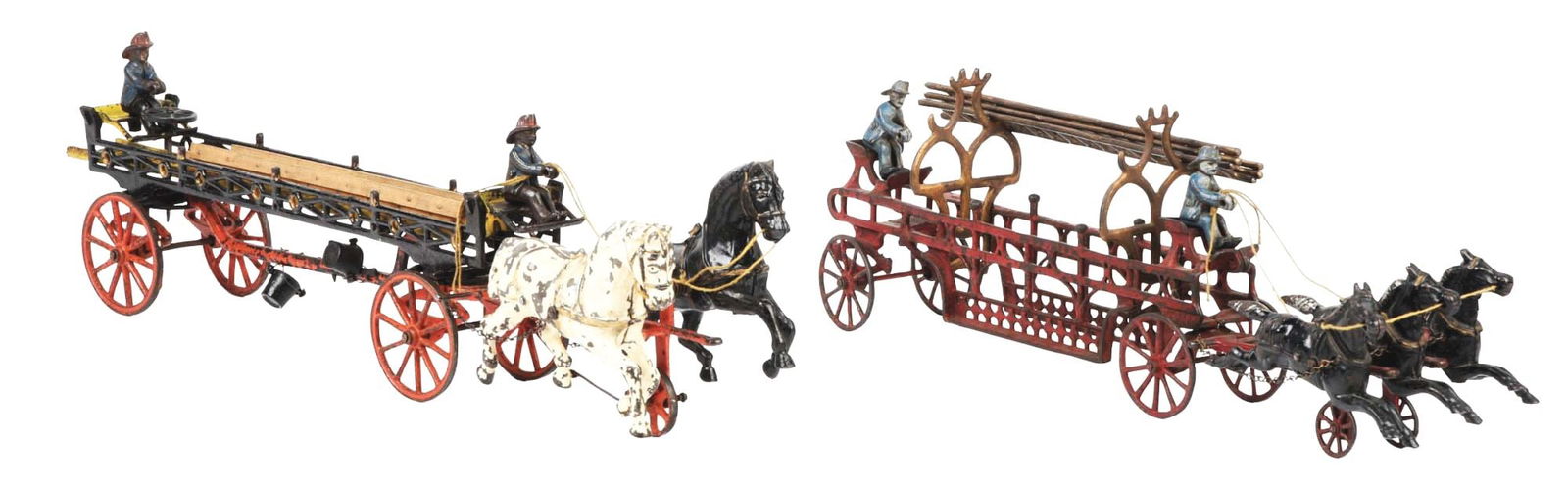 LOT OF 2: HORSE-DRAWN CAST IRON TOYS (1 of 3)