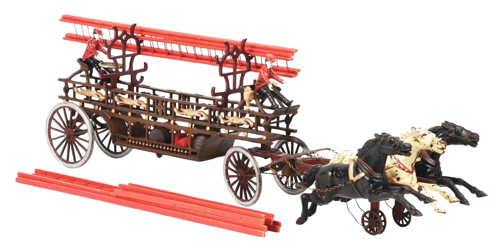 DENT OVERSIZE LADDER WAGON PULLED BY 3 HORSES (1 of 4)