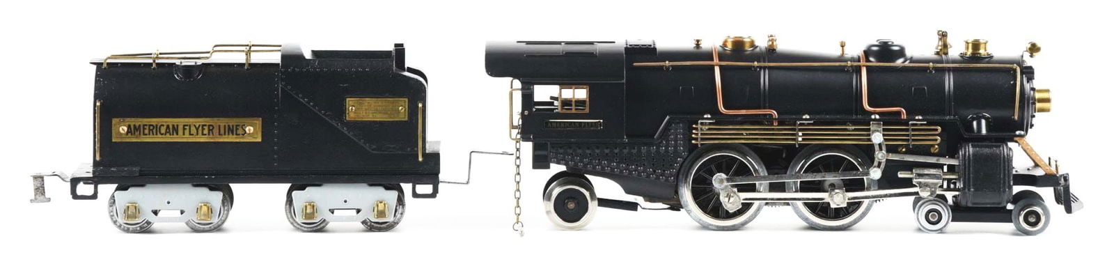 AMERICAN FLYER PRE-WAR STANDARD GAUGE STEAM ENGINE & TENDER (1 of 2)