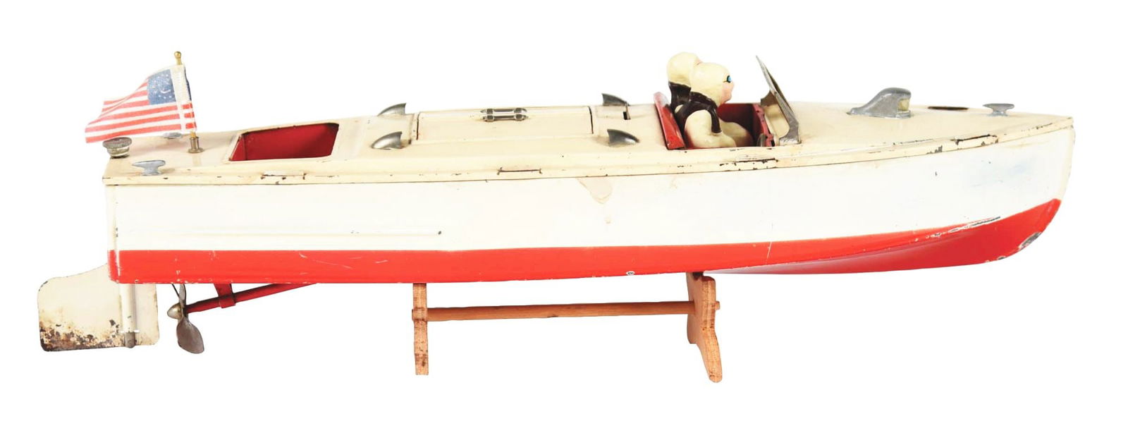 PRE-WAR LIONEL TIN LITHO CLOCKWORK MOTOR BOAT (1 of 5)