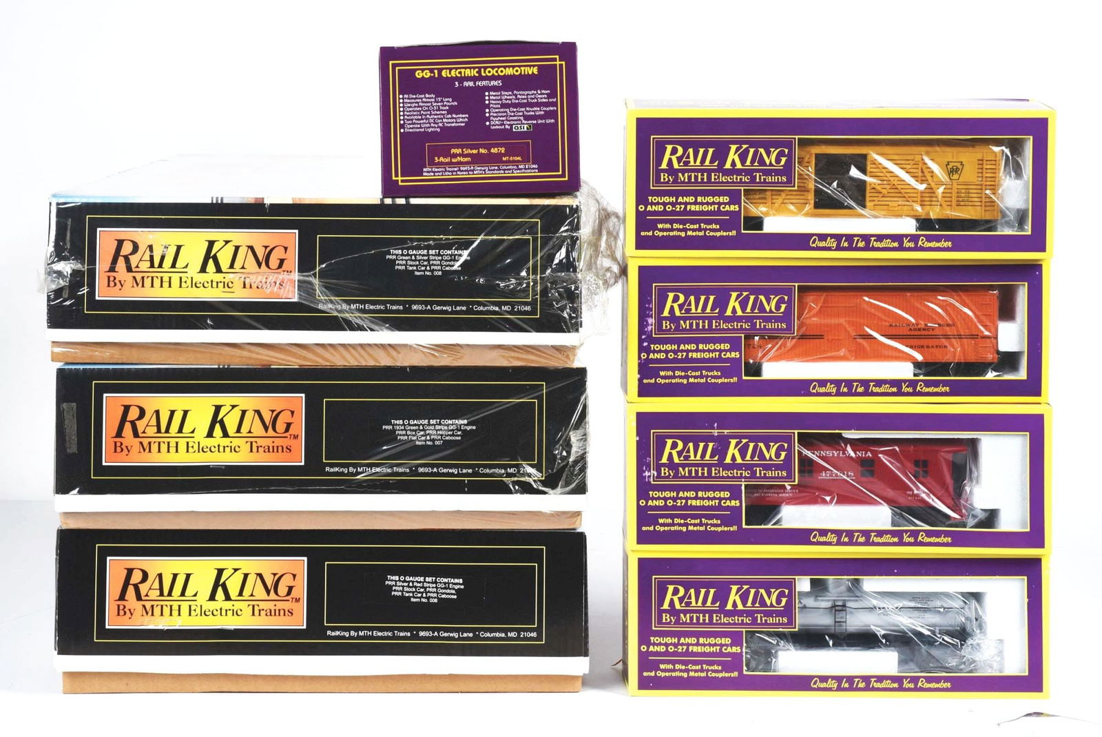LOT OF 3: SEALED M.T.H RAIL KING PRR FREIGHT SETS (1 of 2)