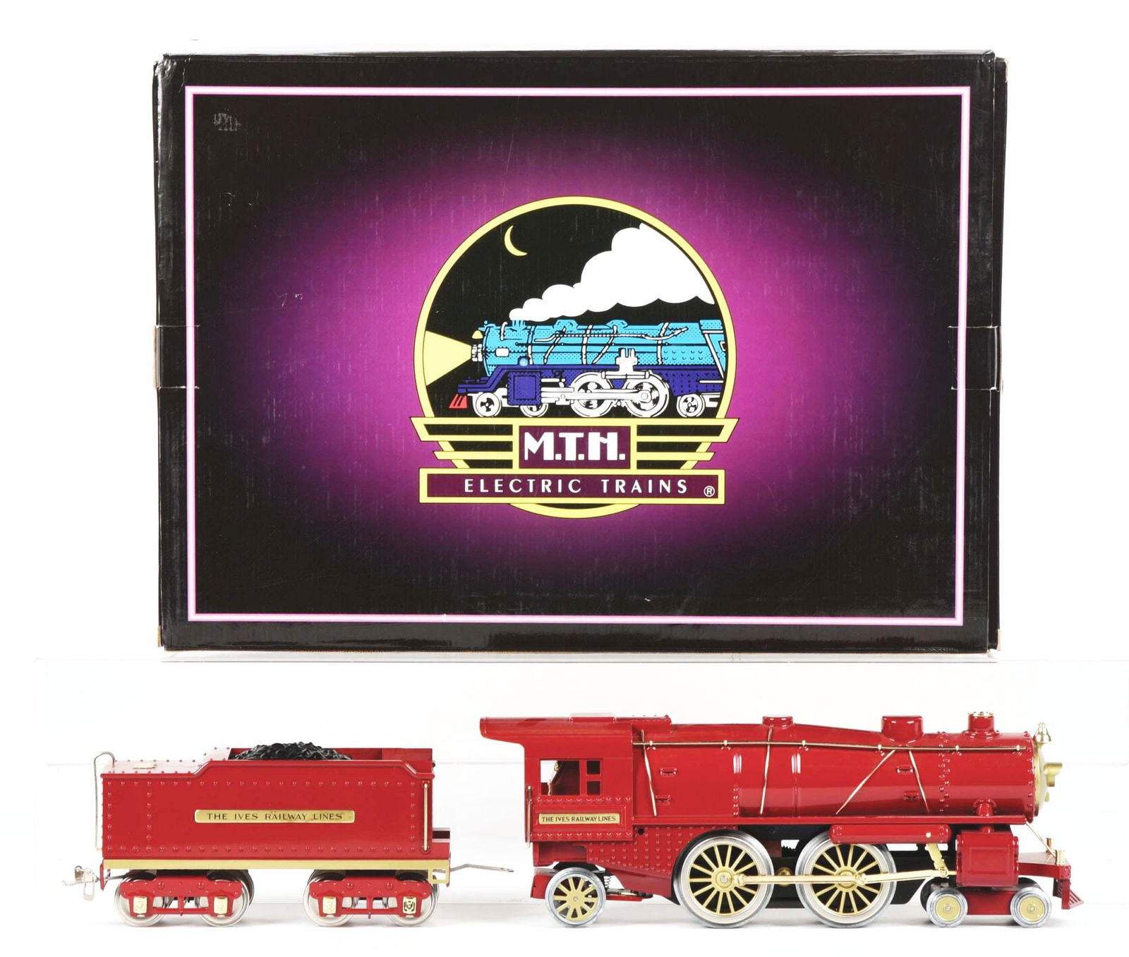CONTEMPORAY M.T.H. NO. 1134 IVES STEAM LOCOMOTIVE & MATCHING TENDER IN ORIGINAL BOX (1 of 2)