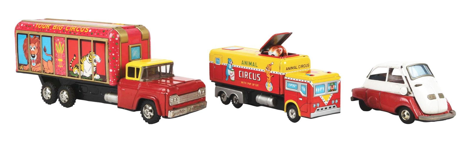 LOT OF 3: JAPANESE TIN LITHO FRICTION & WIND-UP VEHICLE TOYS (1 of 3)