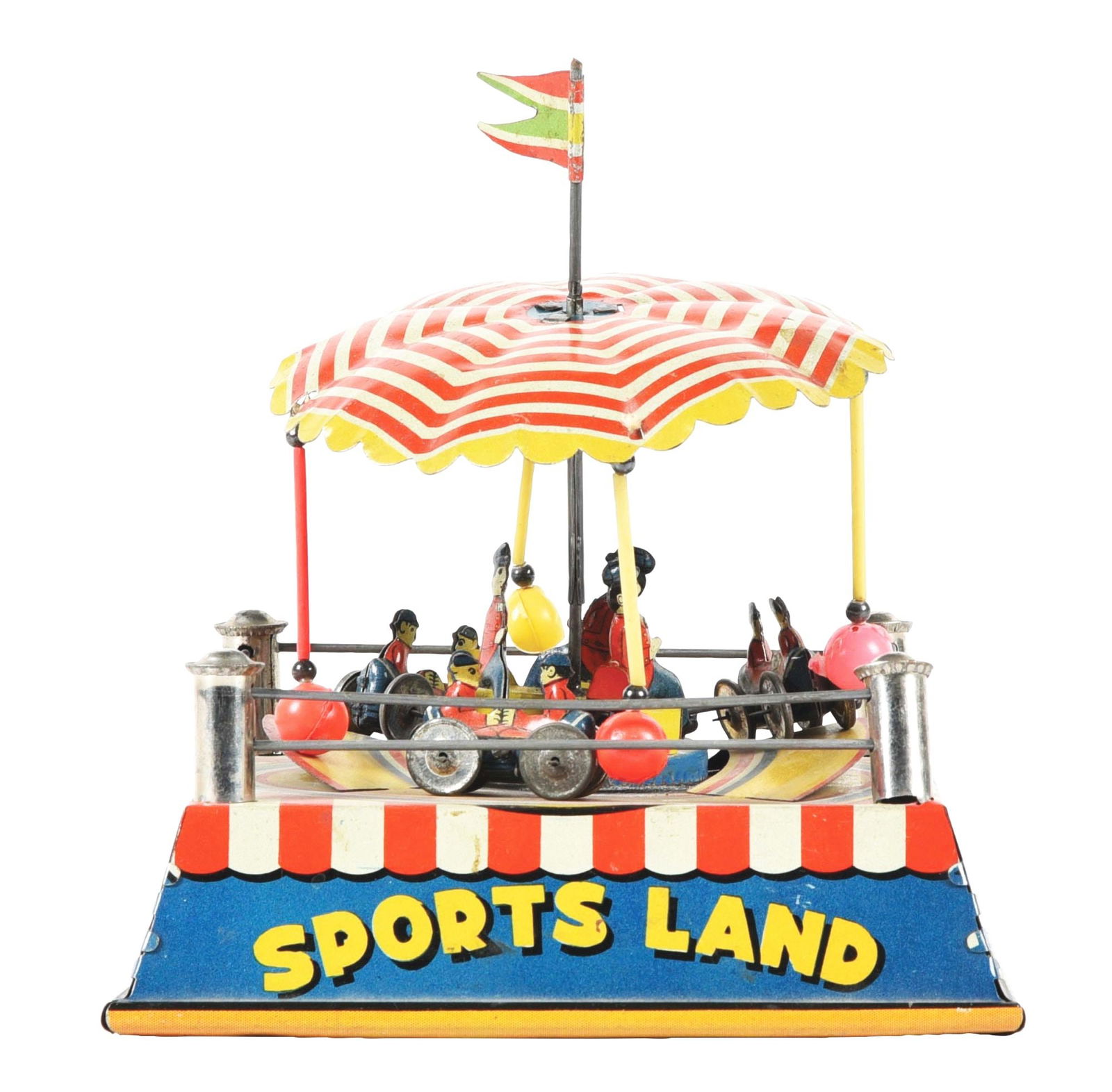 JAPANESE TIN LITHO WIND-UP PRE-WAR SPORTS LAND TOY (1 of 4)