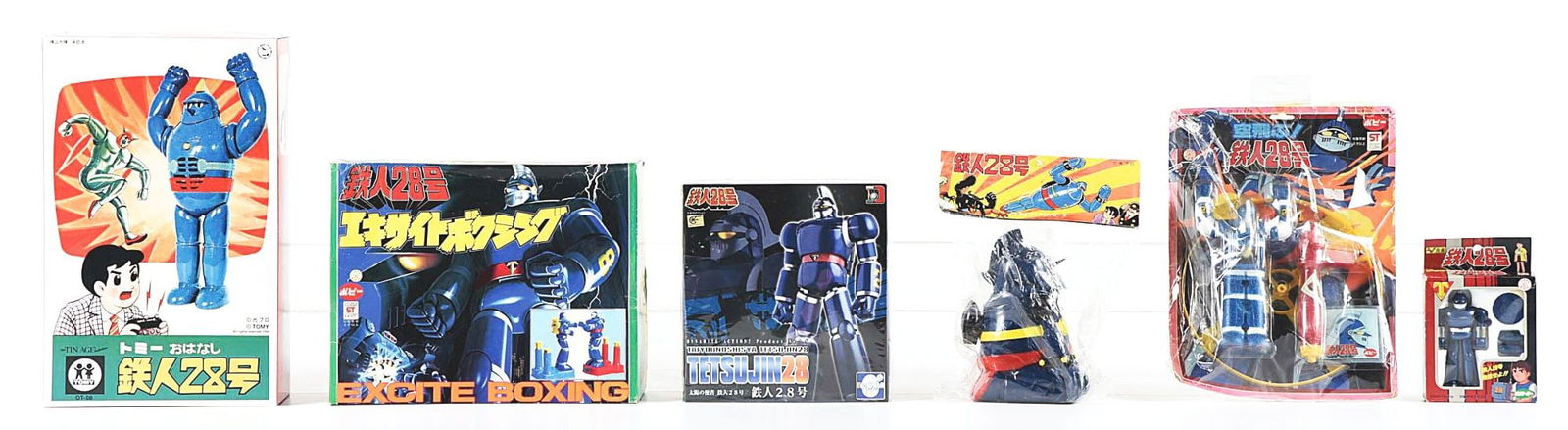 LOT OF 6: VARIOUS JAPANESE & CHINESE TETSUJIN FIGURES W/ ORIGINAL BOXES OR HEADER CARDS (1 of 1)