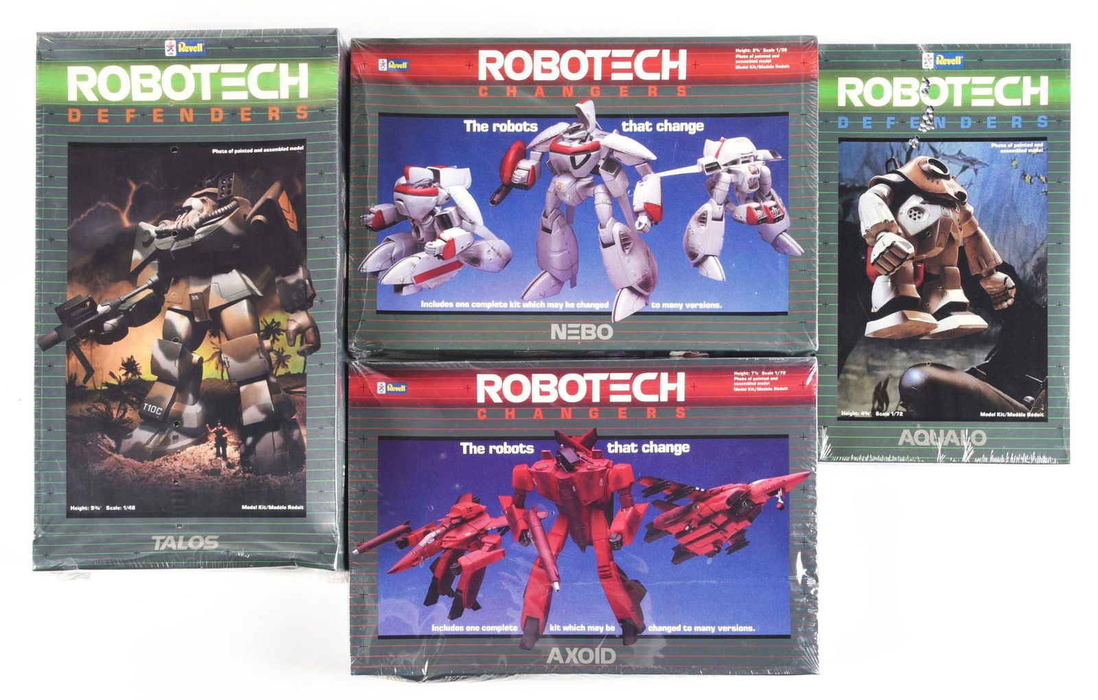 LOT OF 4: VARIOUS 1980S REVELL ROBOTECH MODEL KITS SEALED IN PLASTIC (1 of 2)