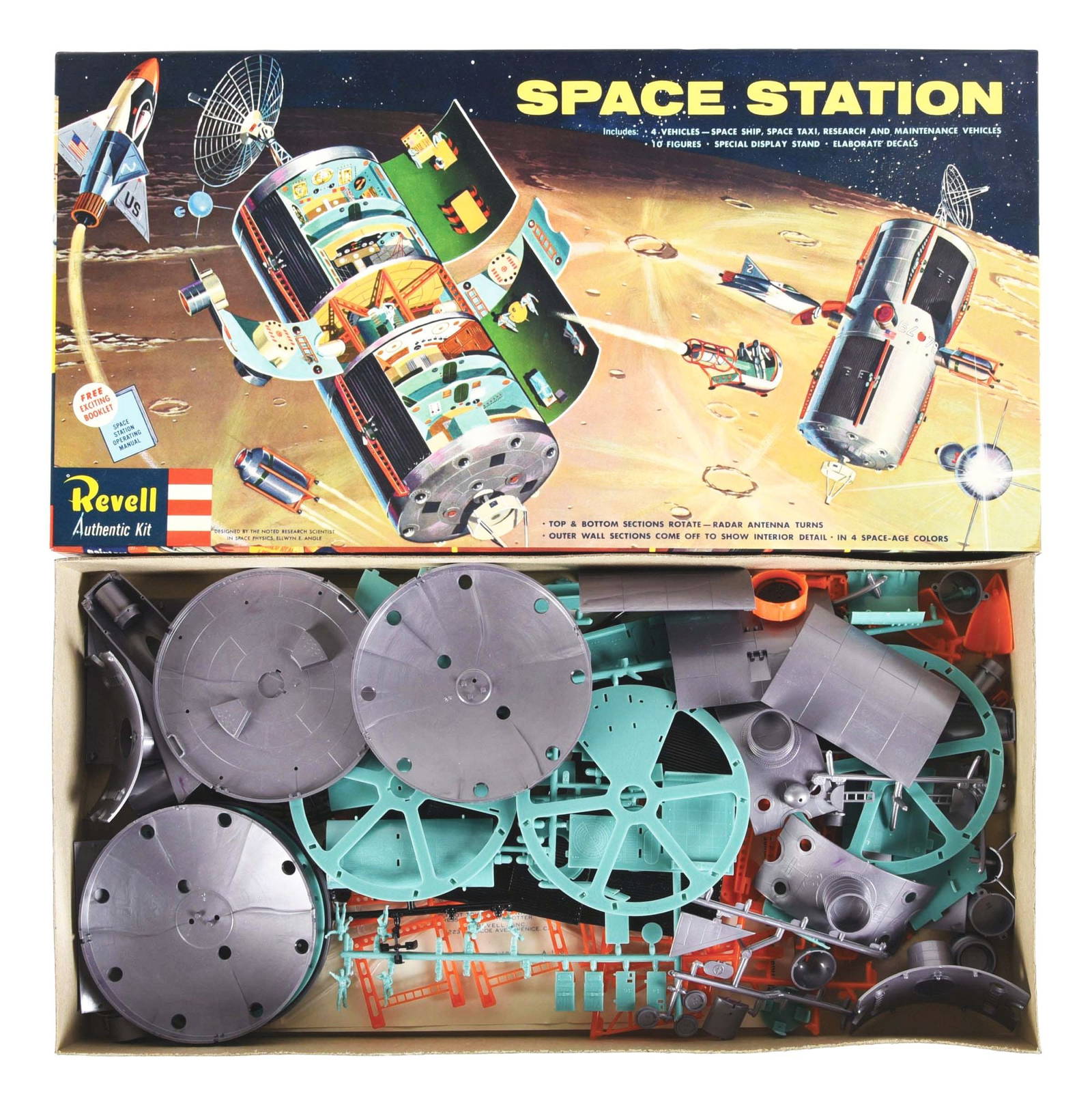Vintage Revell C. 1950's Space Station Model Kit In Original Box Auction