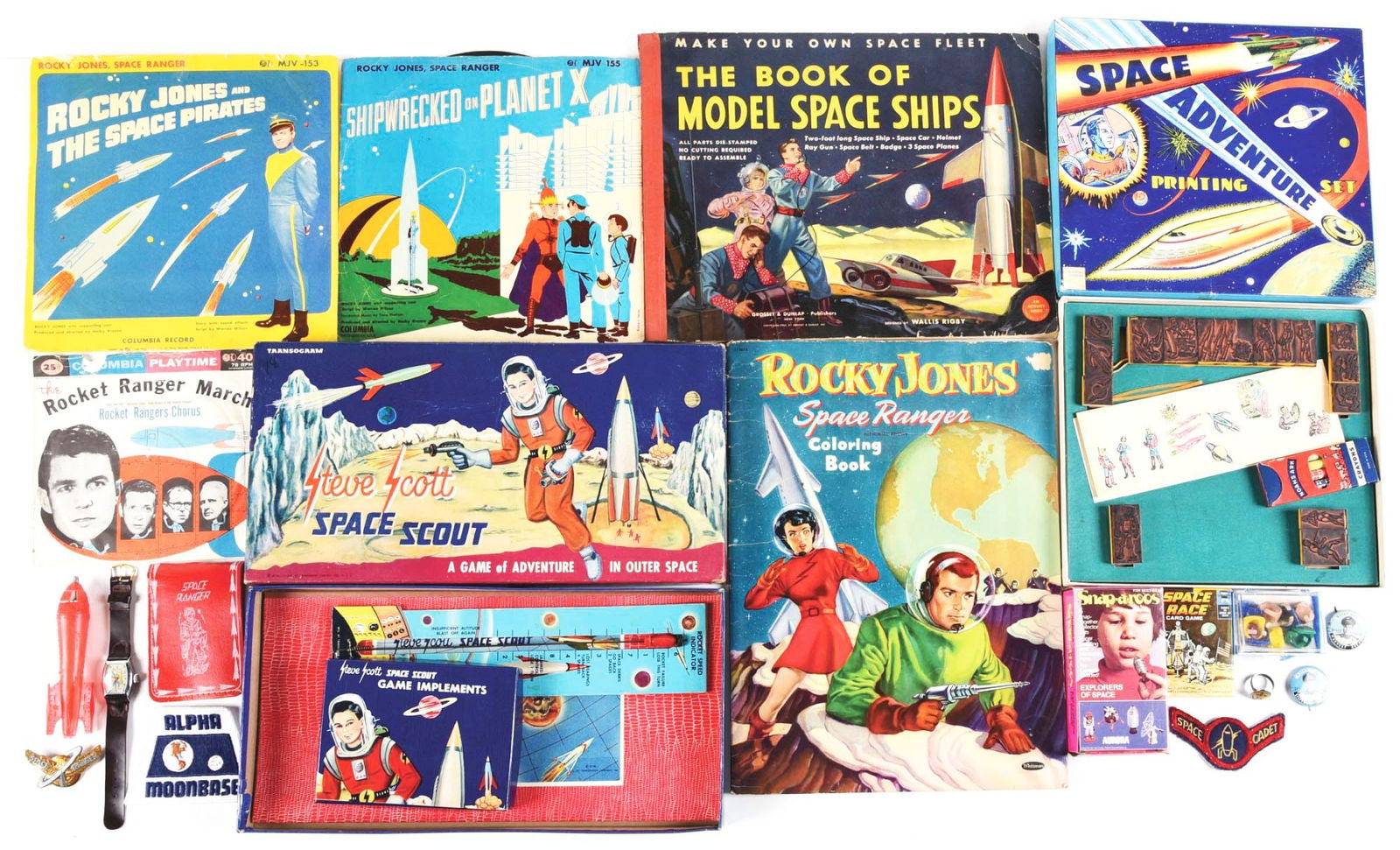 LOT OF APPROX. 15 VARIOUS VINTAGE SPACE-RELATED ITEMS (1 of 1)