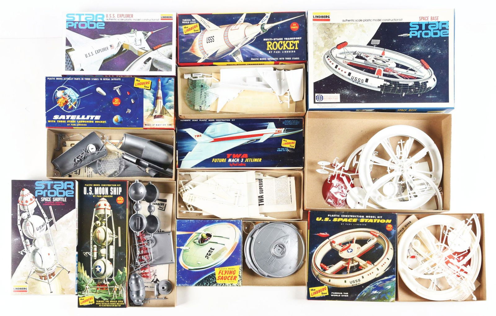 Lot Of 9 Various Lindburg Spacerelated Model Kits In Original Boxes