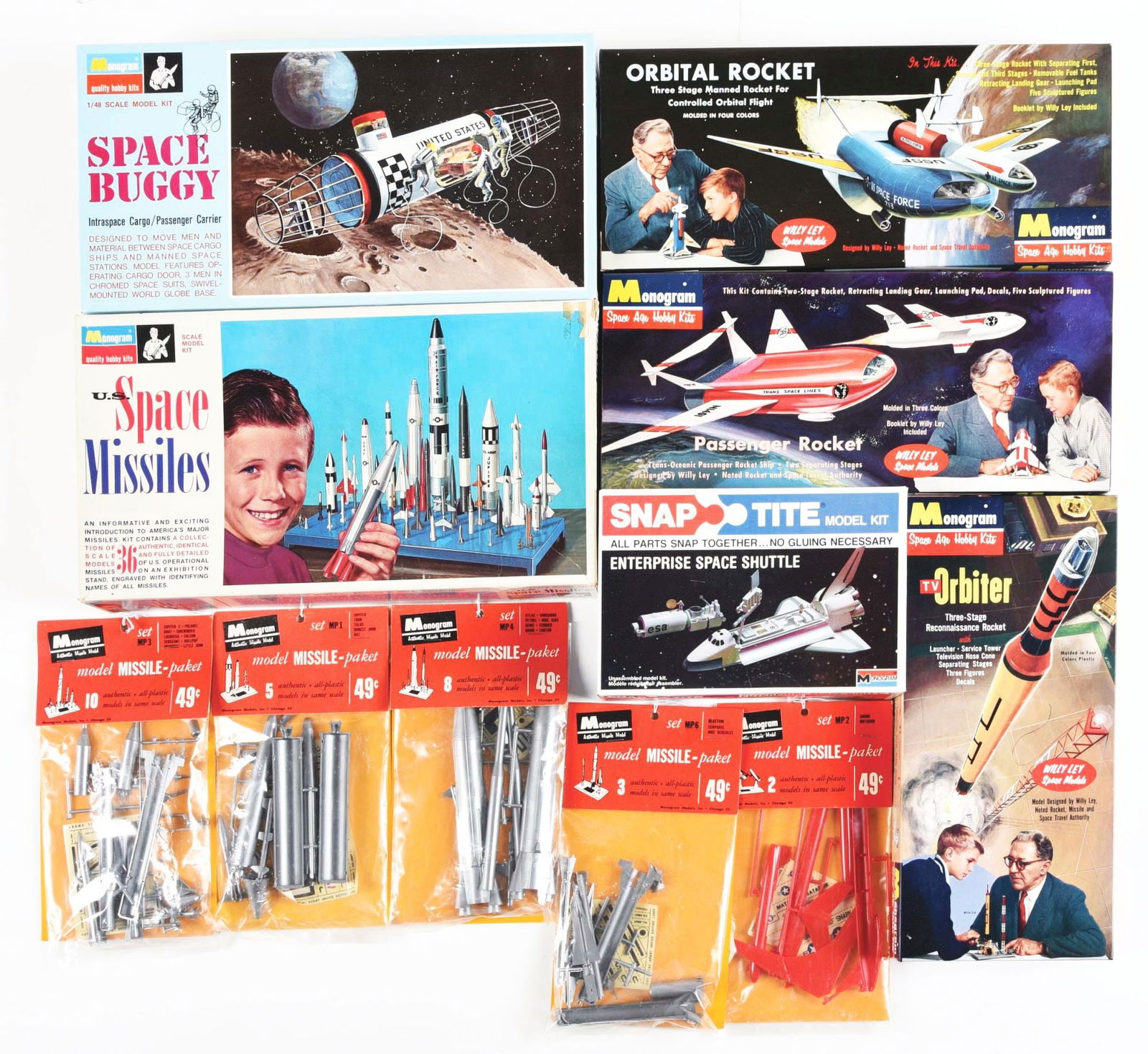 Lot Of 11 Various Vintage Monogram Spacerelated Model Kits Auction