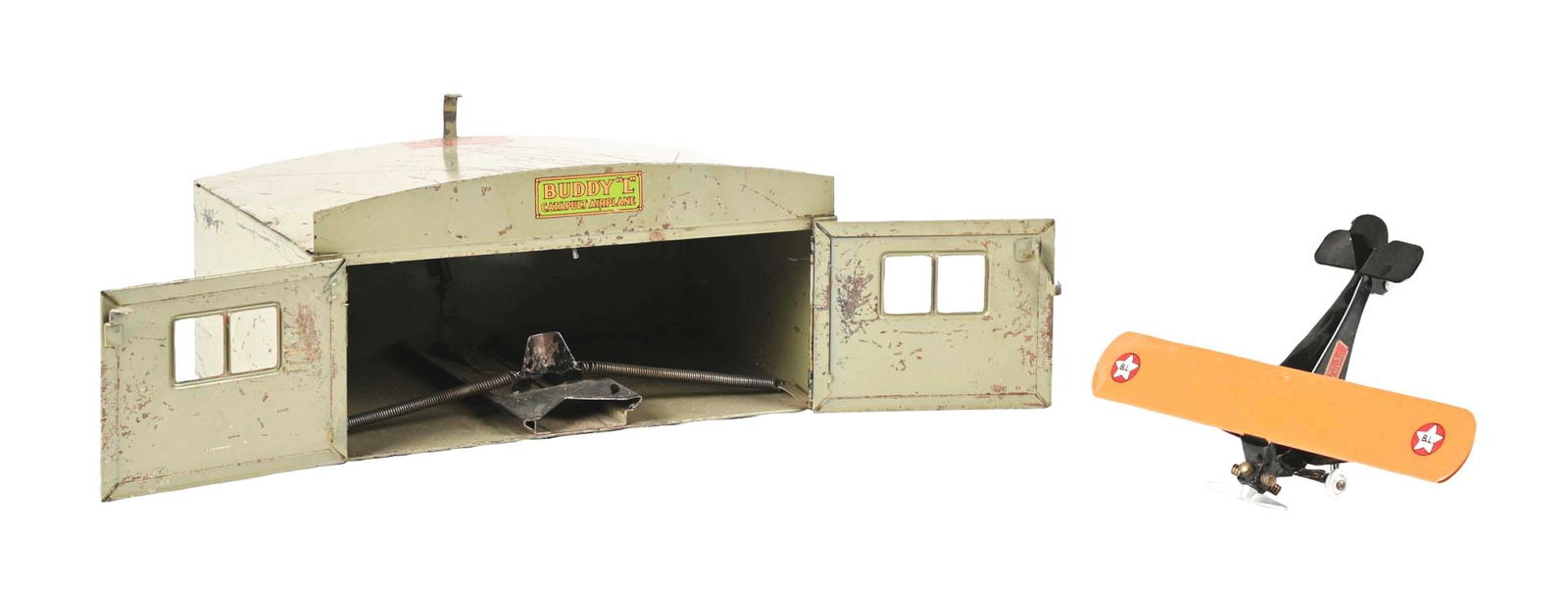 PRESSED STEEL BUDDY "L" PRE-WAR CATAPULT AIRPLANE SET (1 of 4)