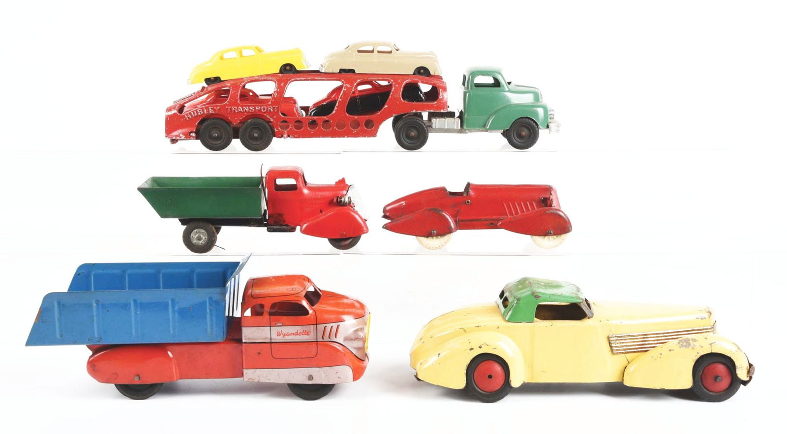 LOT OF 5: PRESSED STEEL TOY VEHICLES (1 of 2)