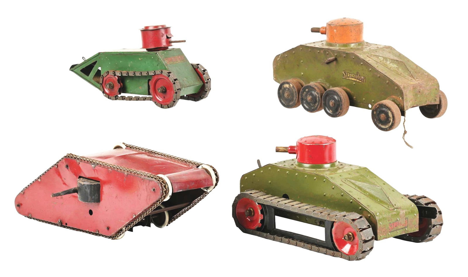 LOT OF 4: PRESSED STEEL STRUCTO TANKS (1 of 3)