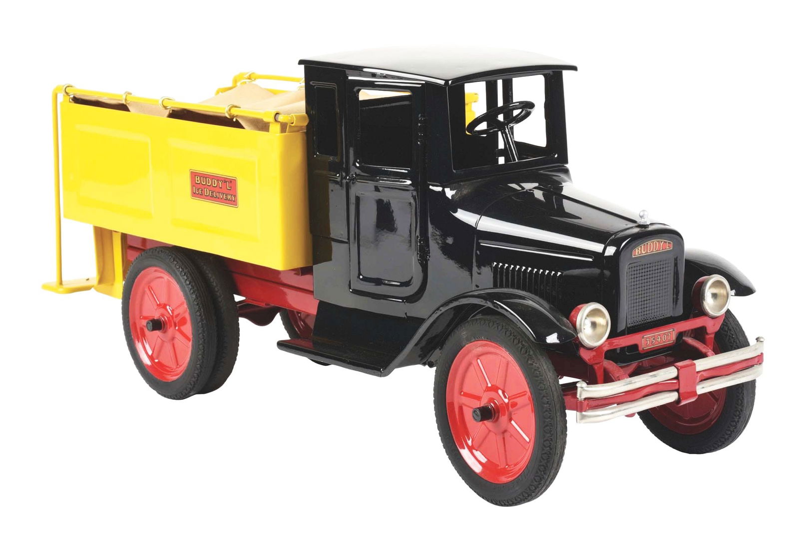 PRESSED STEEL BUDDY "L" ICE DELIVERY CAB W/ OPENING DOORS & DUAL REAR WHEELS (1 of 3)