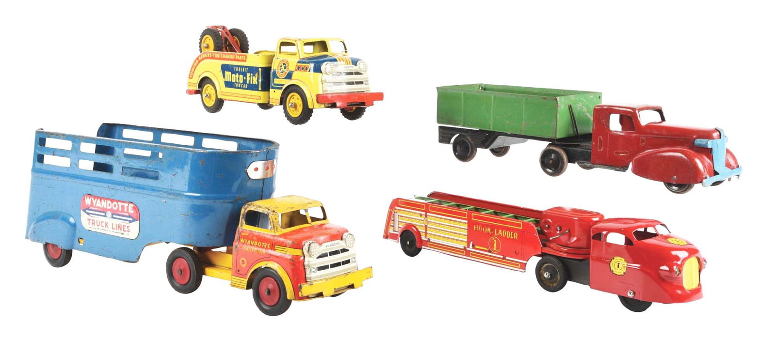 LOT OF 4: PRESSES STEEL WYANDOTTE TOY TRUCKS (1 of 3)