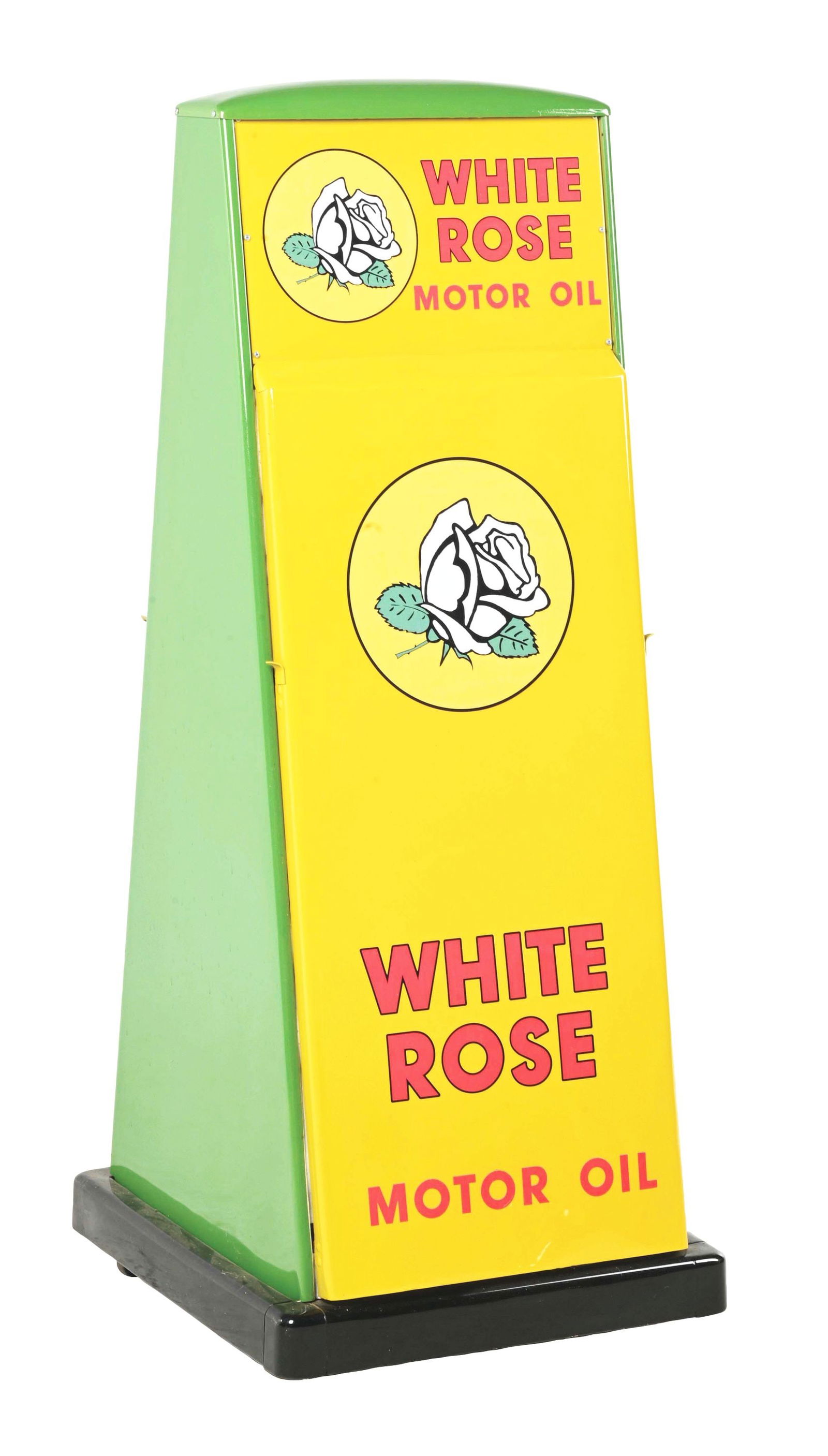 SELOIL SERVICE STATION CAN DISPLAY CABINET RESTORED IN WHITE ROSE GASOLINE. (1 of 5)