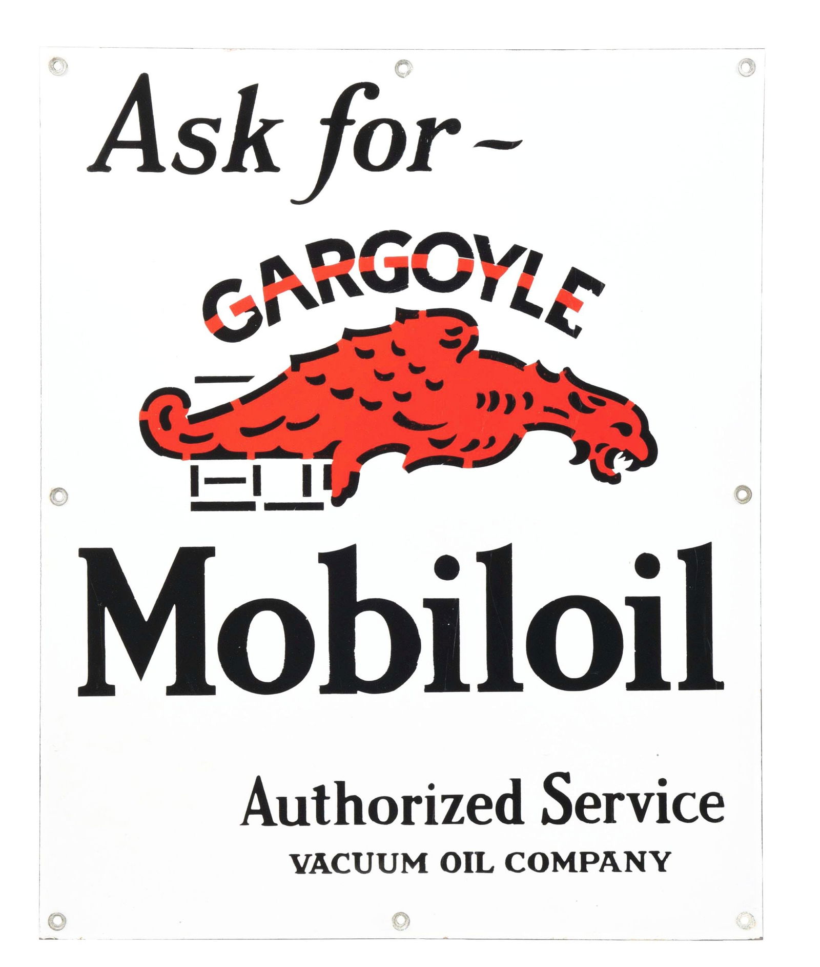 ASK FOR GARGOYLE MOBILOIL SIGN. (1 of 2)