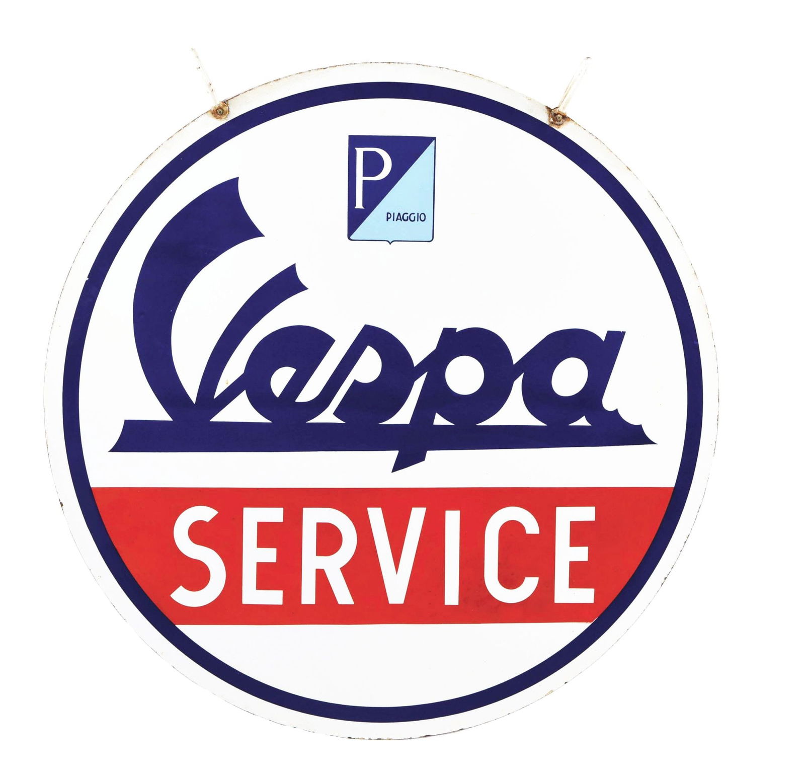 VESPA SERVICE PORCELAIN HANGING SIGN. (1 of 2)