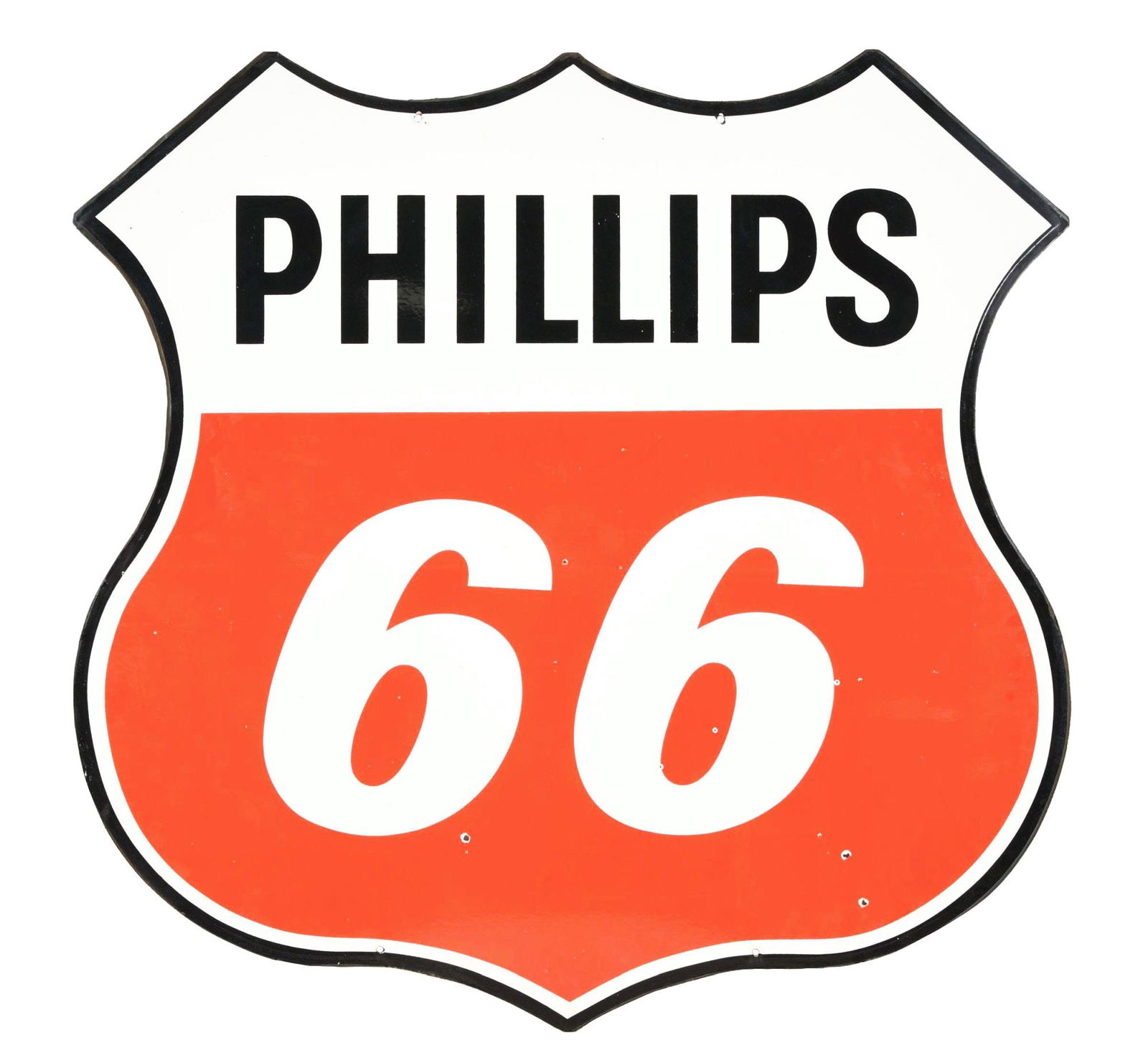 PHILLIPS 66 PORCELAIN SHIELD SIGN. (1 of 2)
