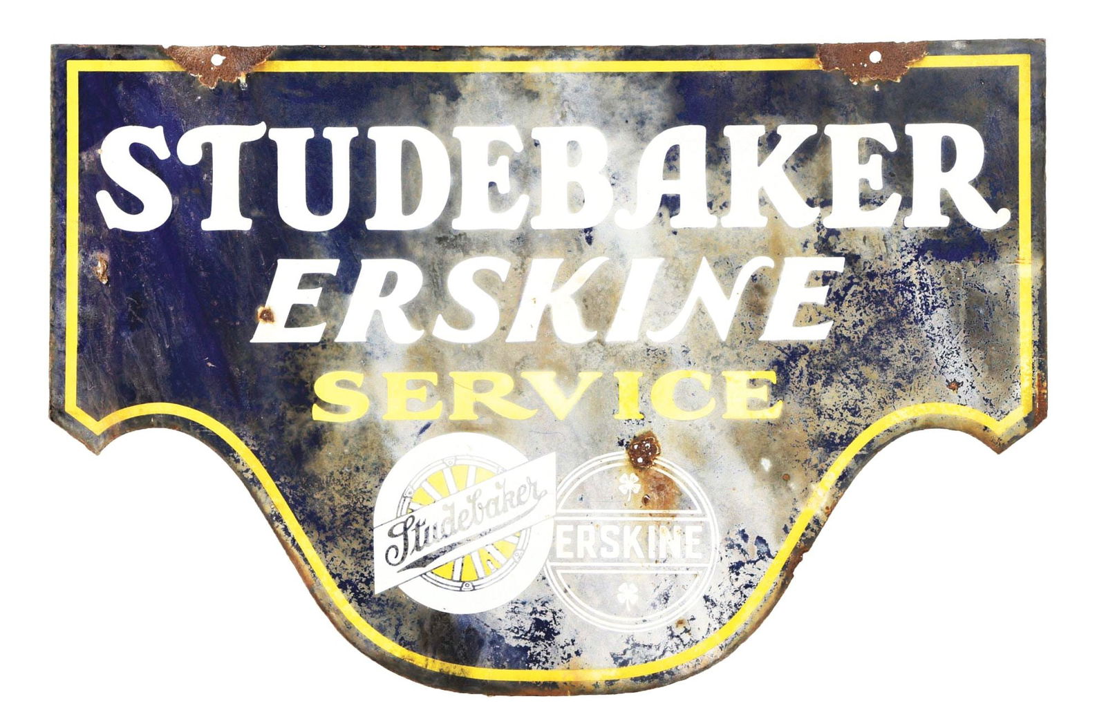 STUDEBAKER ERSKINE PORCELAIN SERVICE SIGN. (1 of 2)