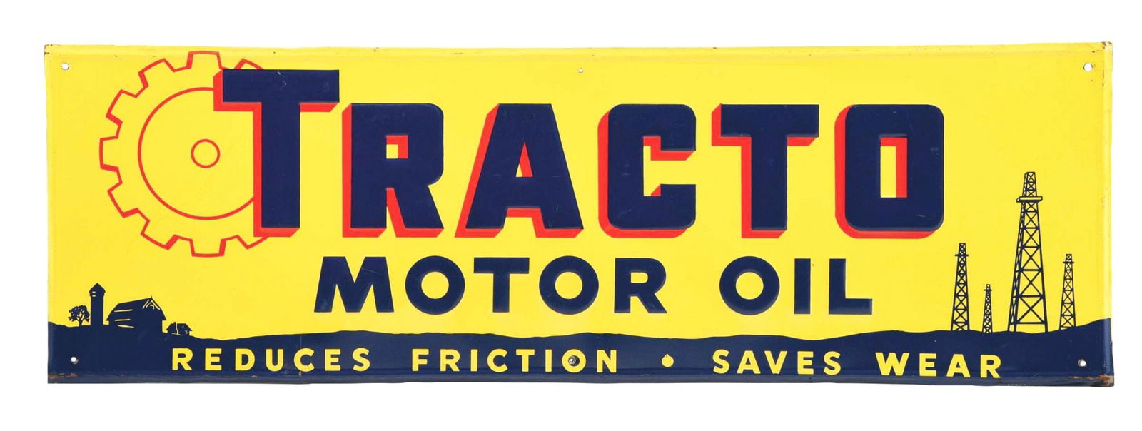 TRACTO MOTOR OIL TIN SIGN. (1 of 2)