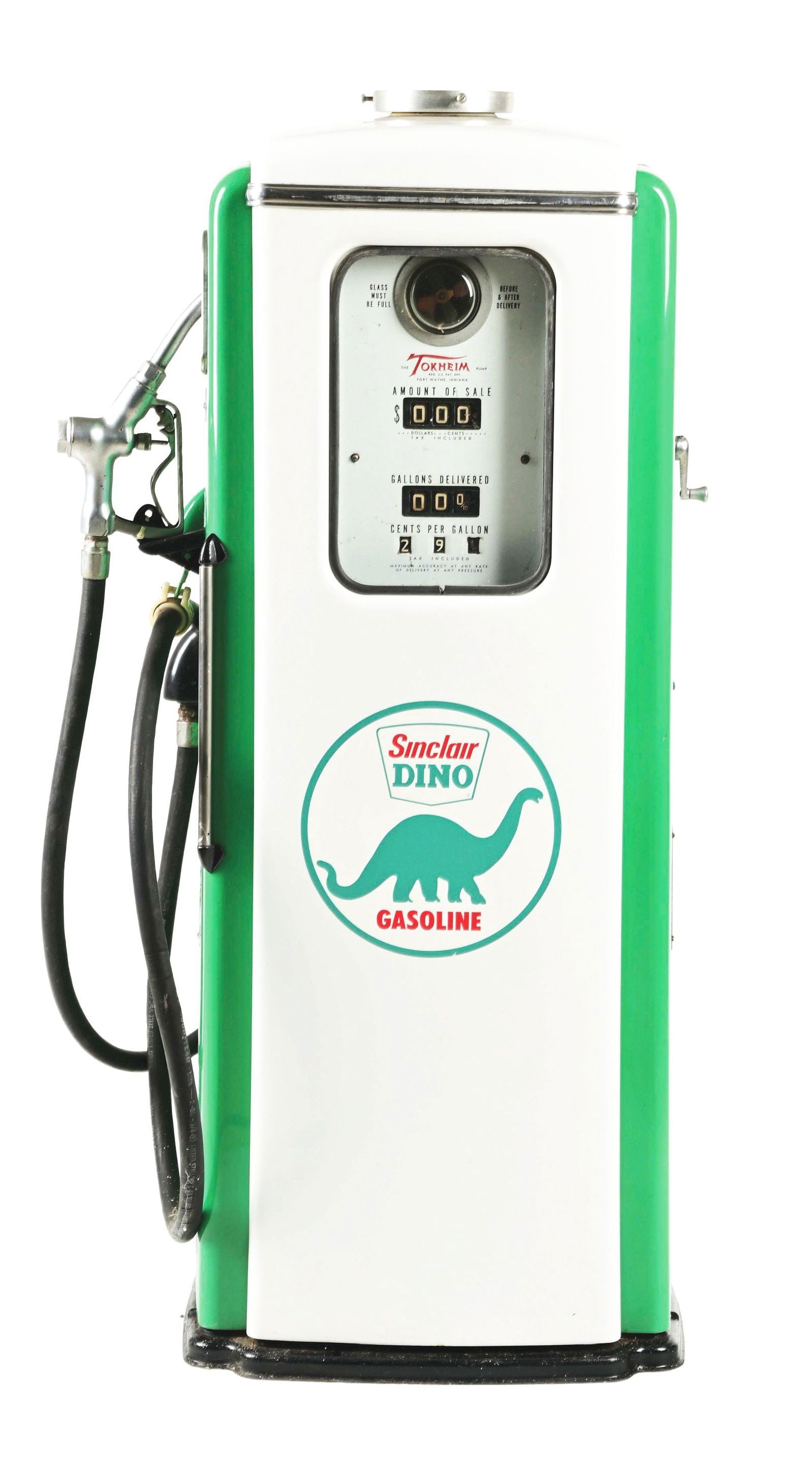 TOKHEIM MODEL #39 GAS PUMP RESTORED IN SINCLAIR GASOLINE. (1 of 9)