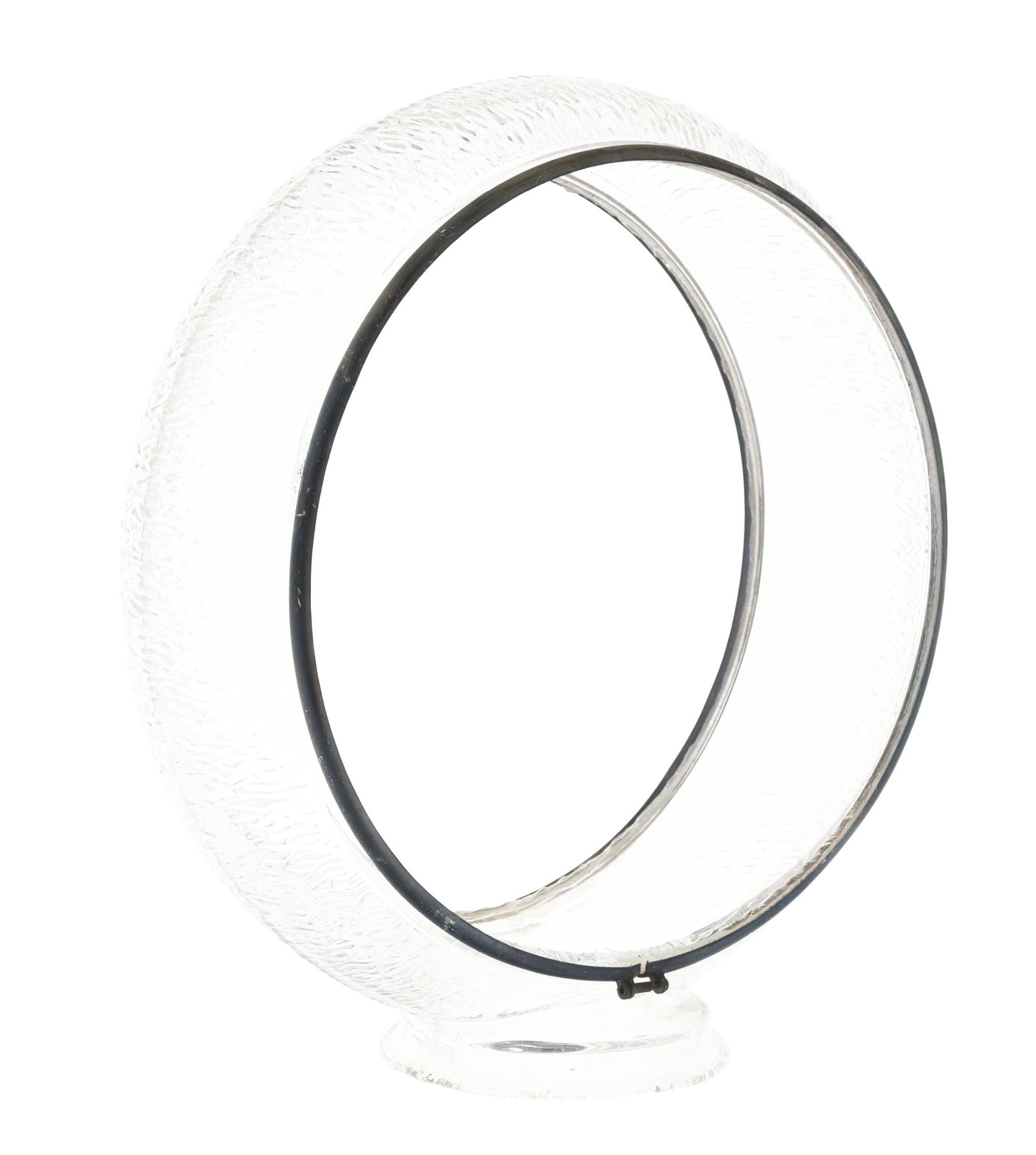 ORIGINAL GILLCO CLEAR RIPPLE GLASS 13.25" GLOBE BODY AGS 88.: AGS CERTIFIED #11166. Original C. 1930's Clear Ripple Gill Glass Globe Body produced by Gillco, Philadelphia, Pennsylvania. CONDITION: Body is in excellent condition overall showing bright gloss on th