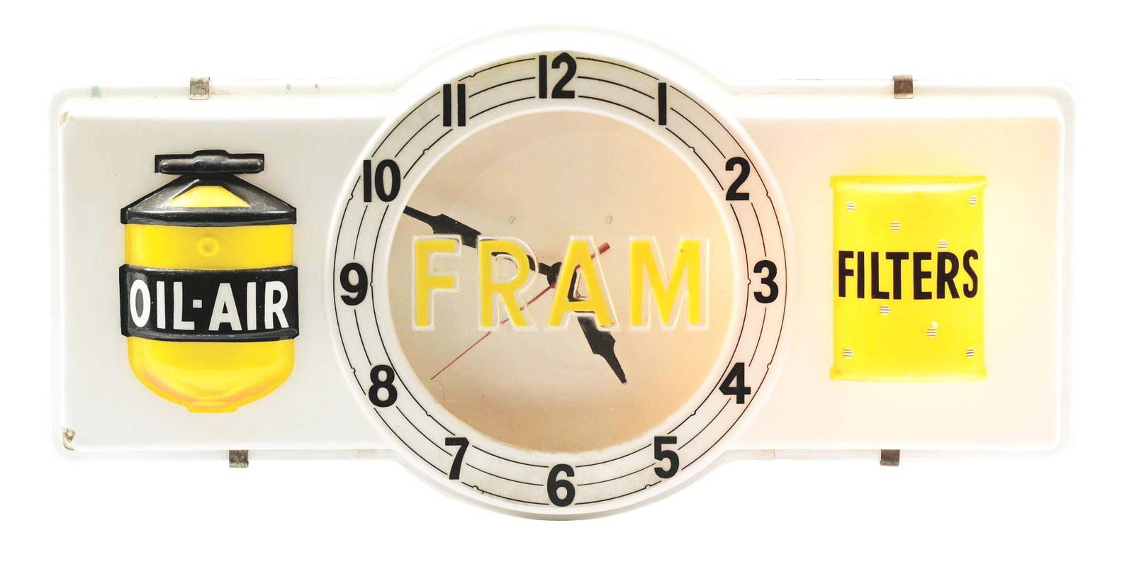 Fram Oil And Air Filters Lightup Clock. Auction