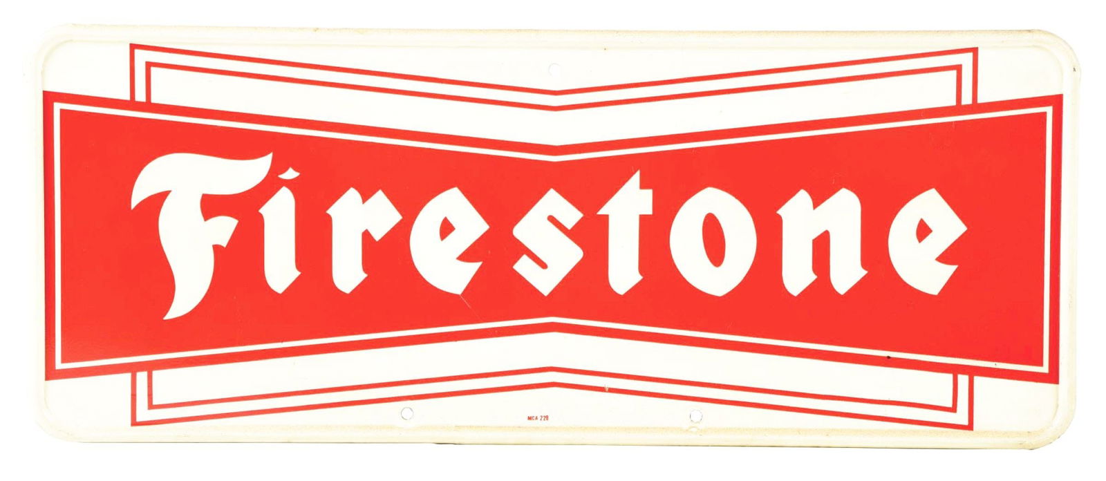 FIRESTONE TIN SIGN. (1 of 3)