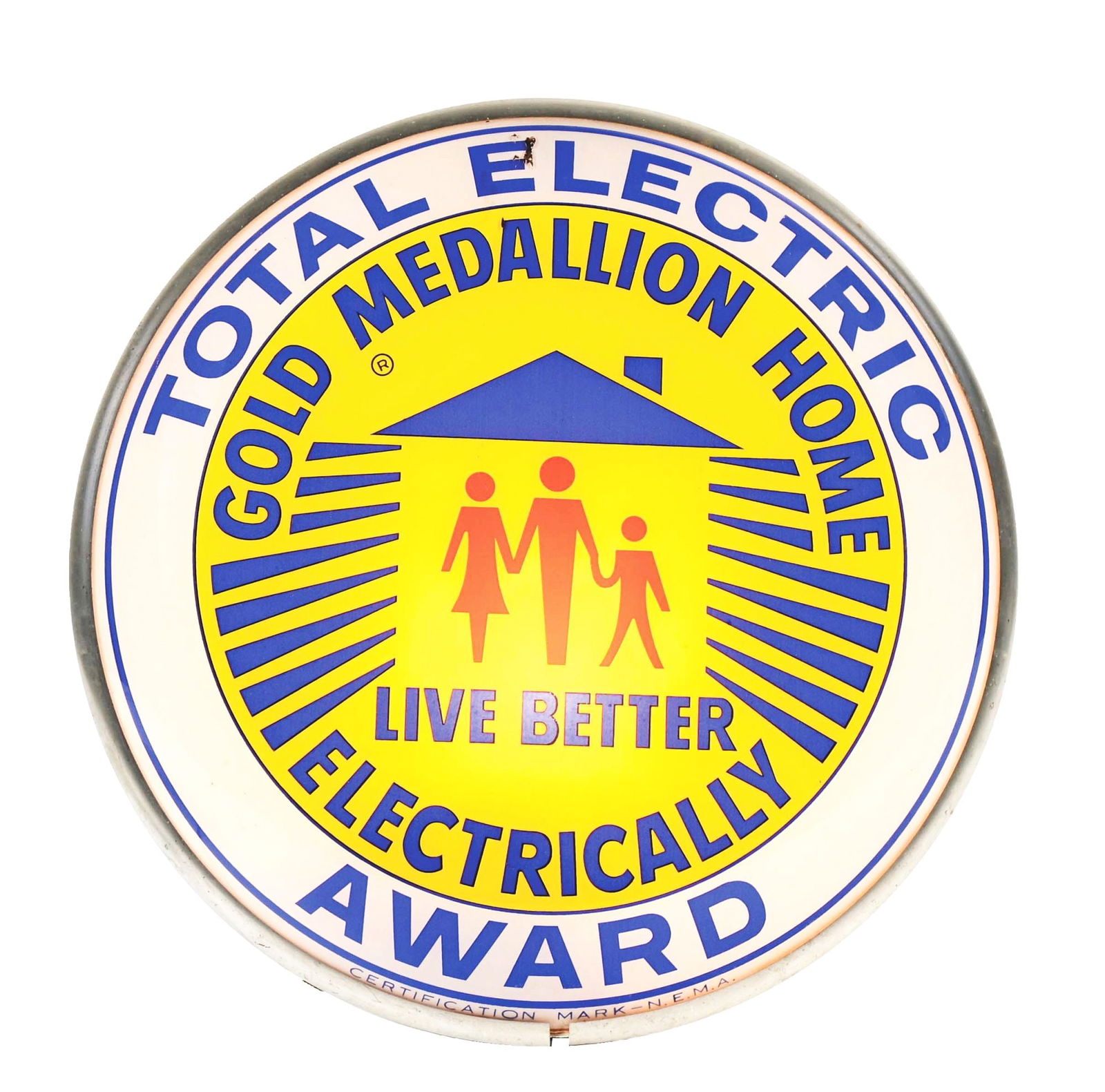 GOLD MEDALLION HOME ELECTRICALLY LIGHT-UP AWARD SIGN. (1 of 3)