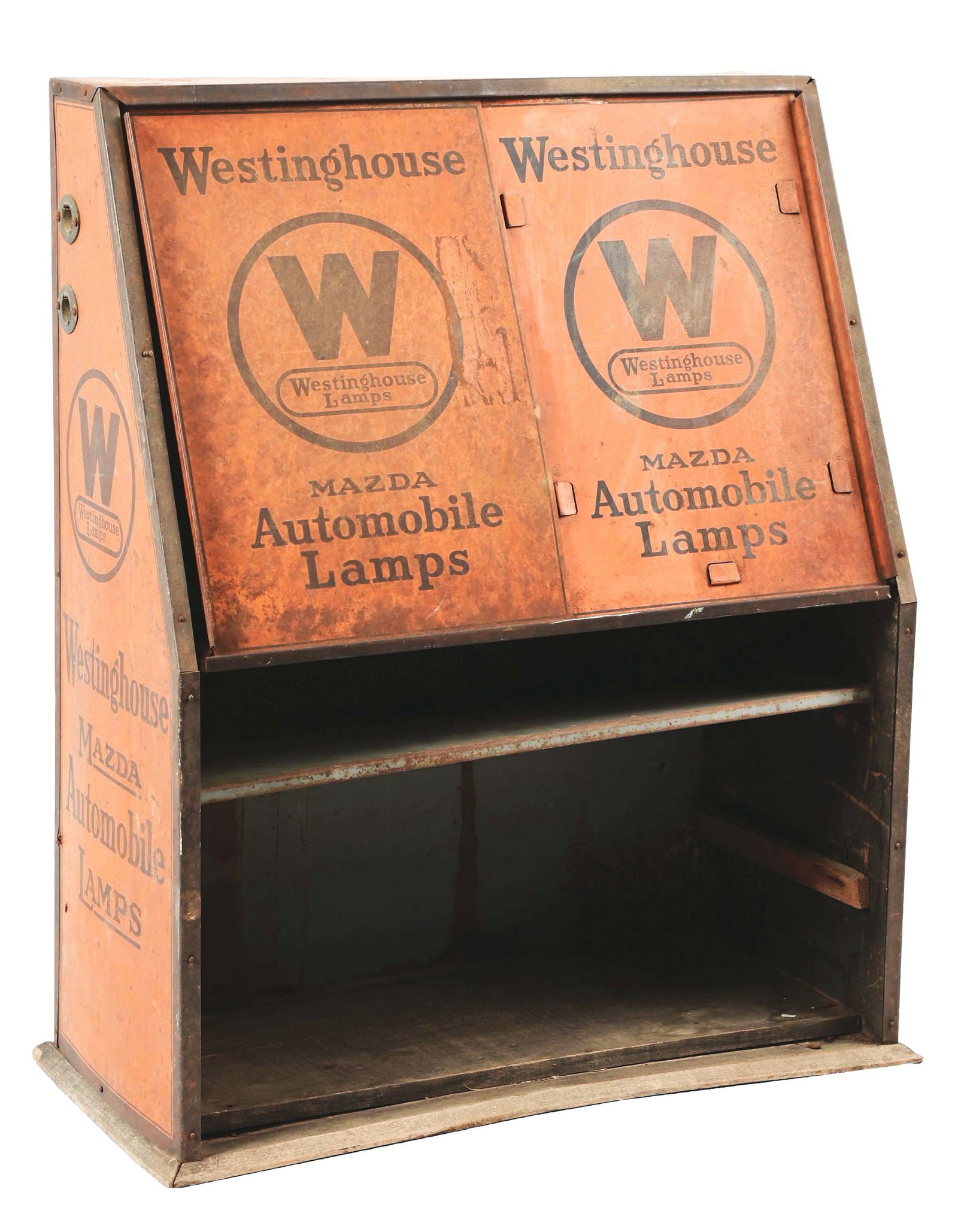 WESTINGHOUSE MAZDA LAMPS TIN COUNTERTOP DISPLAY. (1 of 5)
