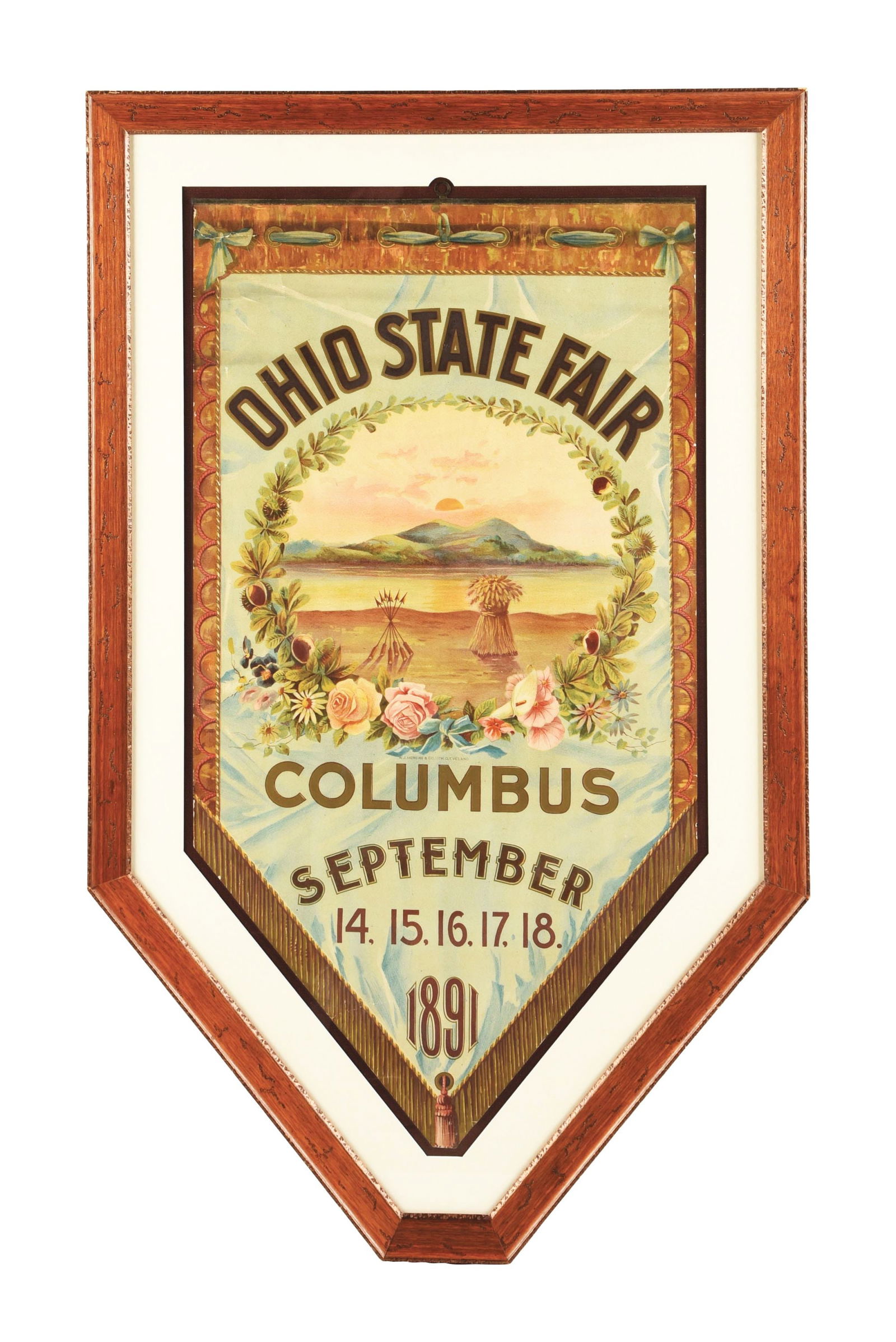 EARLY OHIO STATE FAIR PAPER LITHOGRAPH W/ FLORAL GRAPHIC (1 of 3)