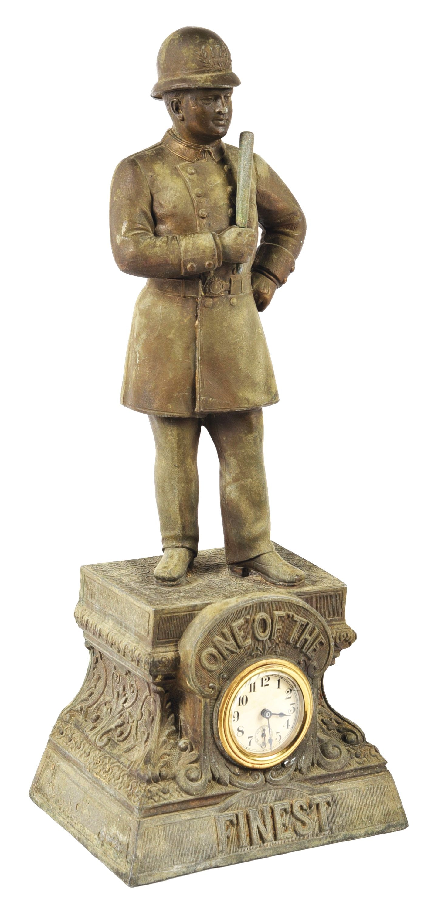 3D FIGURAL CIGAR ADVERTISING NEW YORK ONE OF THE FINEST METAL MANTEL CLOCK (1 of 5)