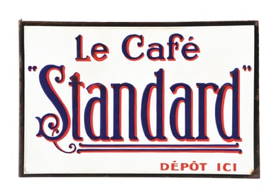 LE CAFE STANDARD PORCELAIN FLANGE SIGN