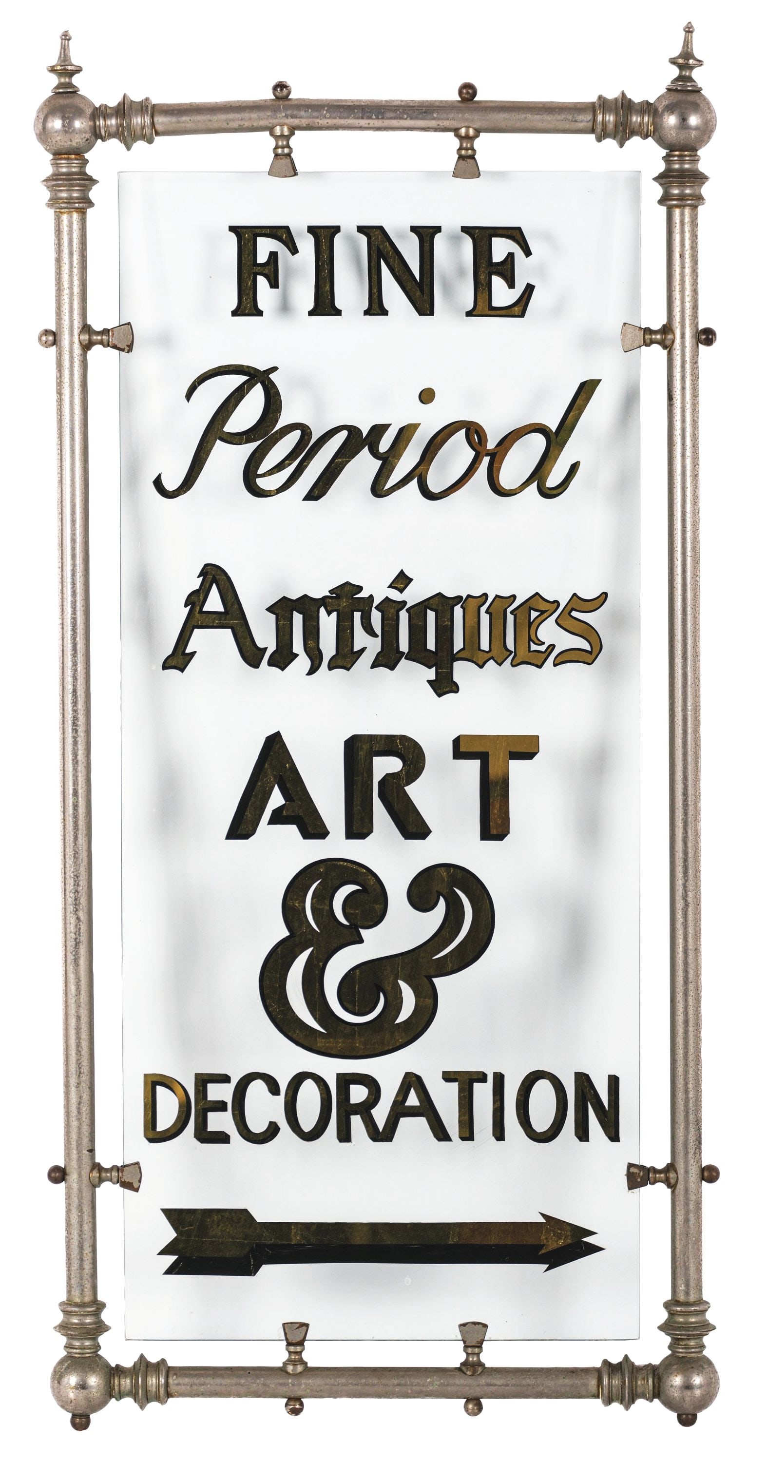 PERIOD FRAMED SIGN HOLDER W/ CONTEMPORARY FINE ANTIQUE ART & DECORATION ADVERTISING (1 of 2)