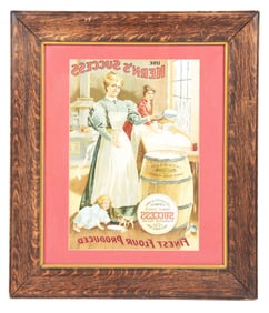 FRAMED PRINTER'S PROOF "SUCCESS FINEST FLOUR PRODUCED"
