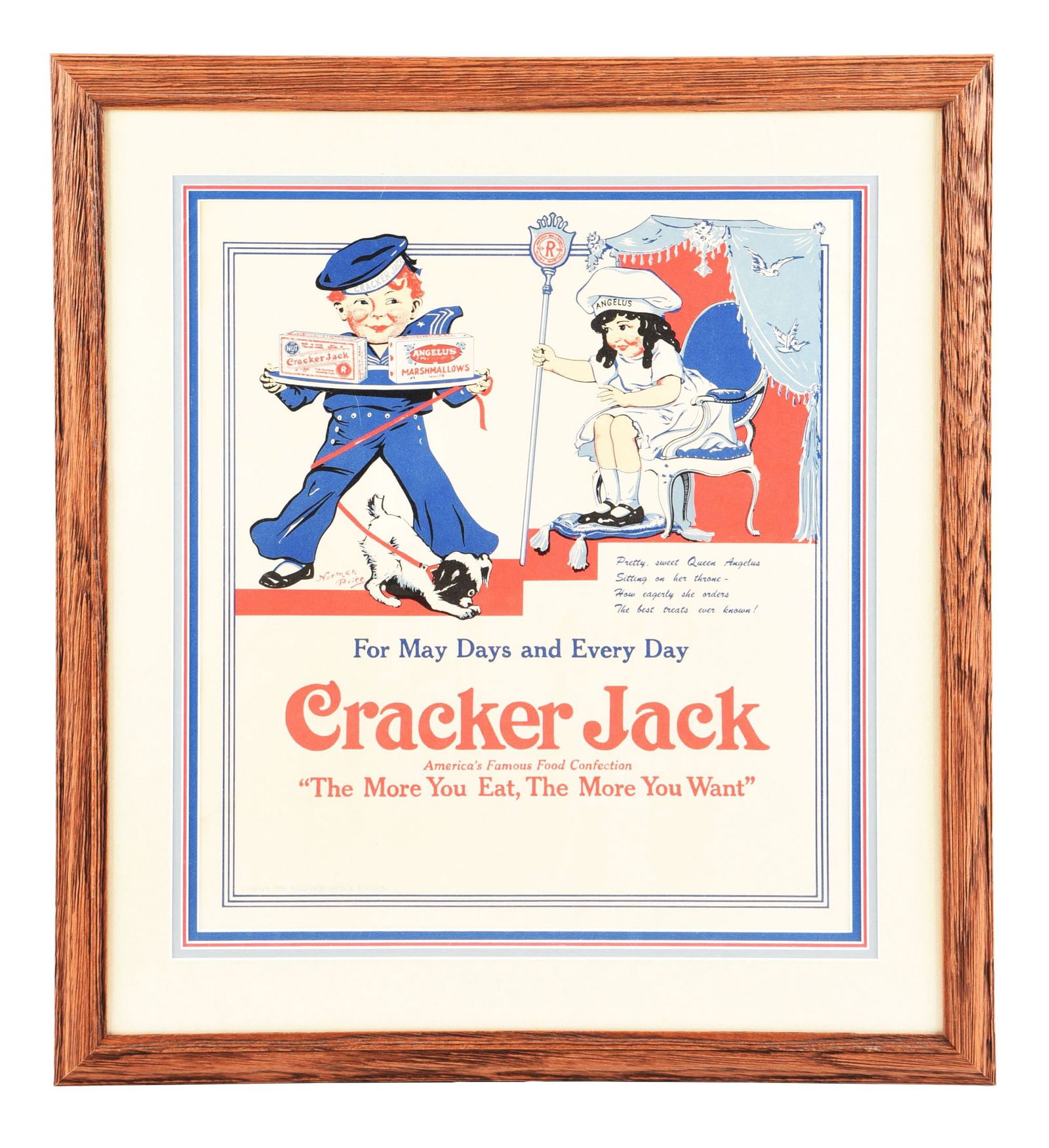 CRACKER JACK FRAMED ADVERTISING POSTER (1 of 3)