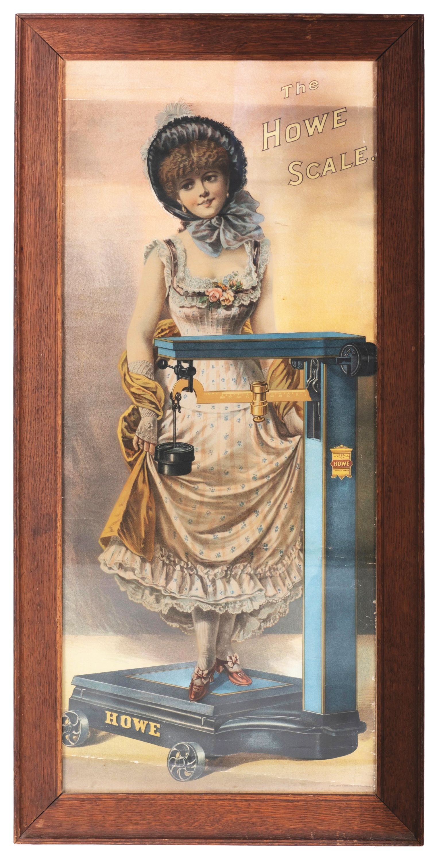 HOWE SCALE PAPER LITHOGRAPH W/ BEAUTIFUL WOMAN ON SCALE GRAPHIC (1 of 2)