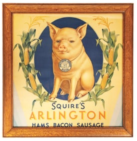 JOHN P. SQUIRE & COMPANY PAPER LITHOGRAPH W/ PIG GRAPHIC